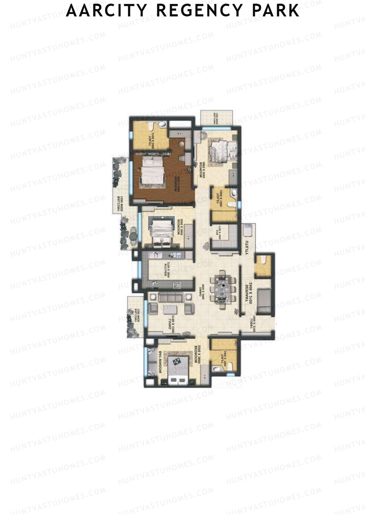 Aarcity Regency Park Tower D Unit 2 Floor Plan