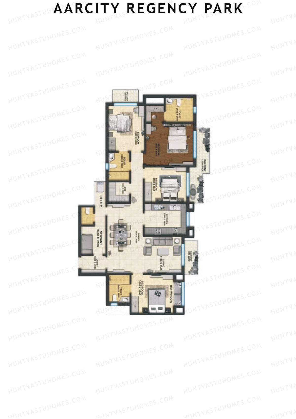 Aarcity Regency Park Tower D Unit 3 Floor Plan