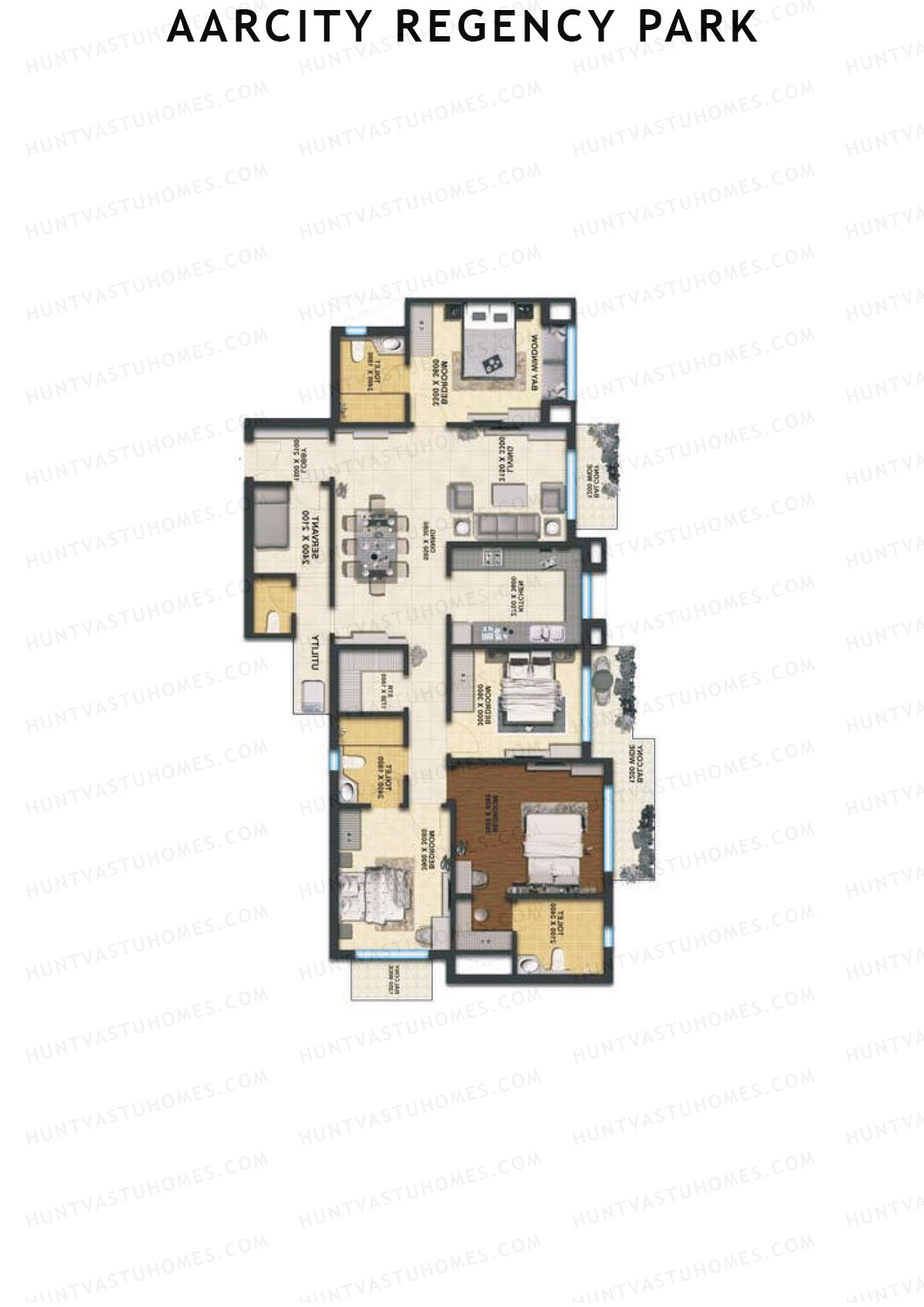 Aarcity Regency Park Tower D Unit 4 Floor Plan