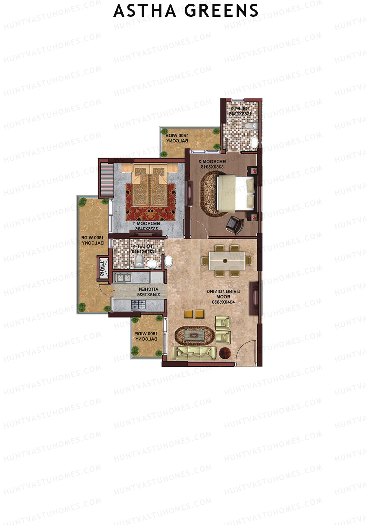 Aastha Greens Tower 1 Unit 1 Floor Plan