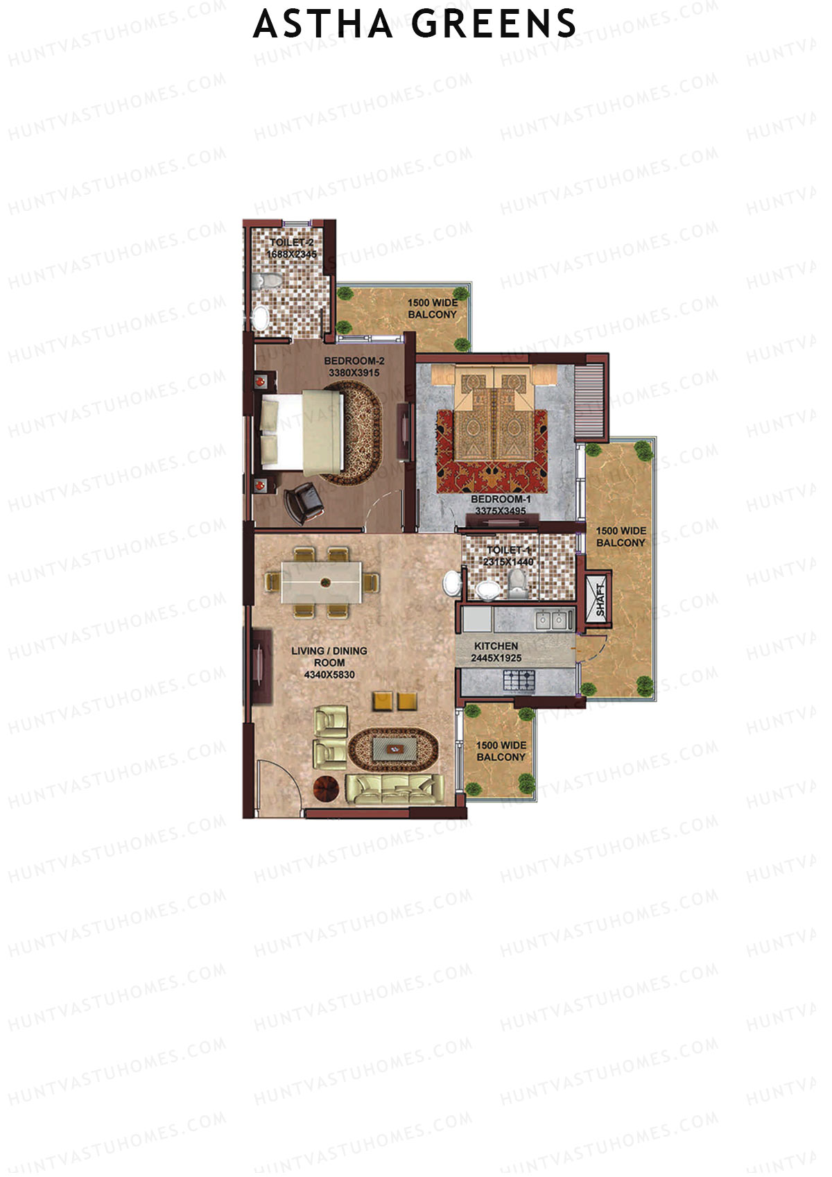 Aastha Greens Tower 1 Unit 2 Floor Plan