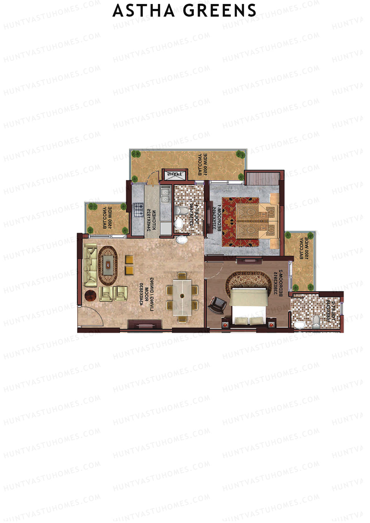 Aastha Greens Tower 1 Unit 3 Floor Plan