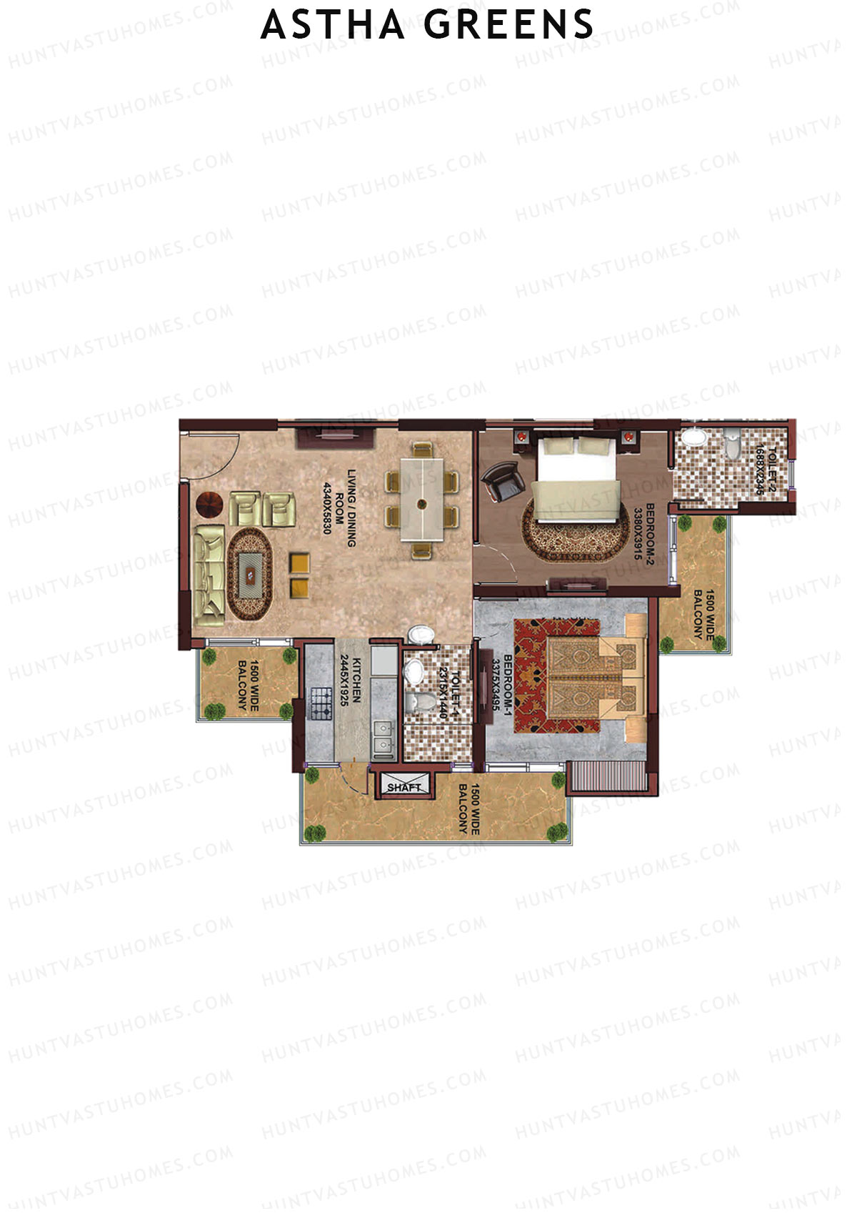 Aastha Greens Tower 1 Unit 4 Floor Plan