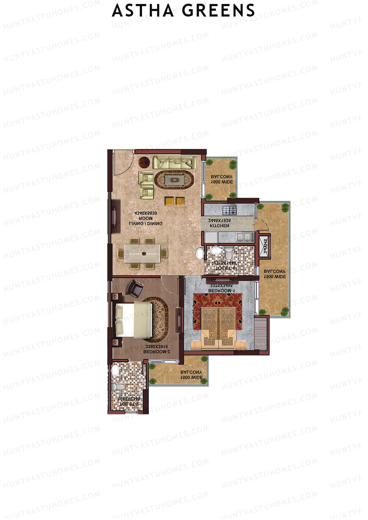 Aastha Greens Tower 1 Unit 5 Floor Plan