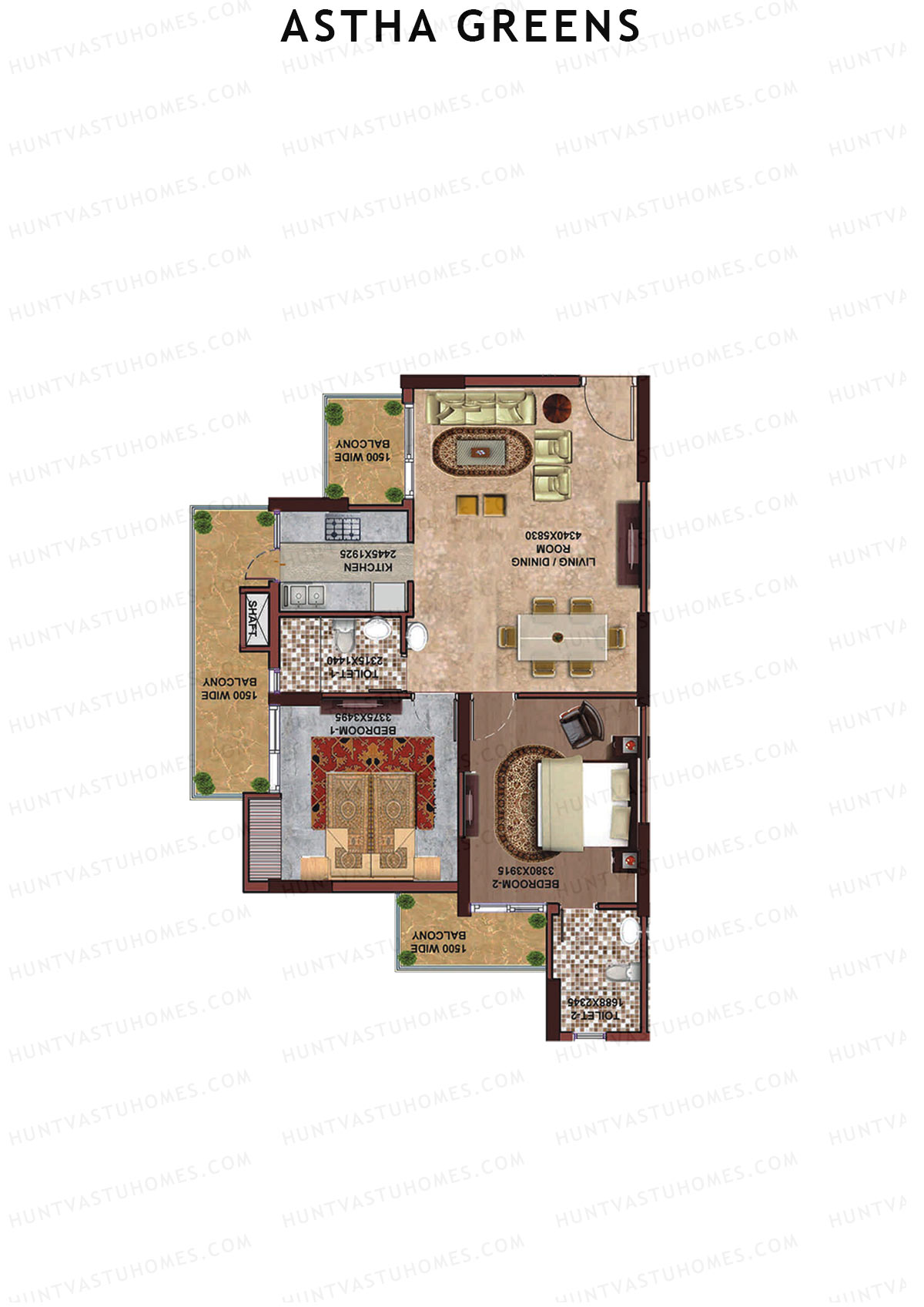 Aastha Greens Tower 1 Unit 6 Floor Plan