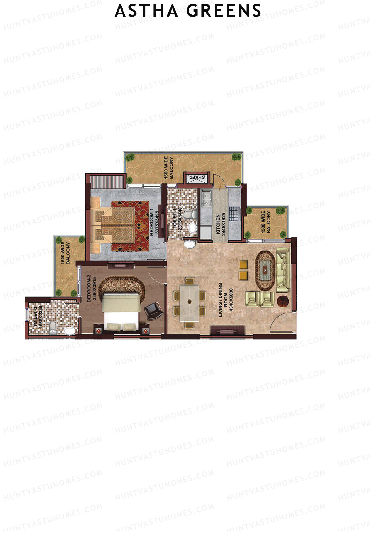 Aastha Greens Tower 1 Unit 8 Floor Plan