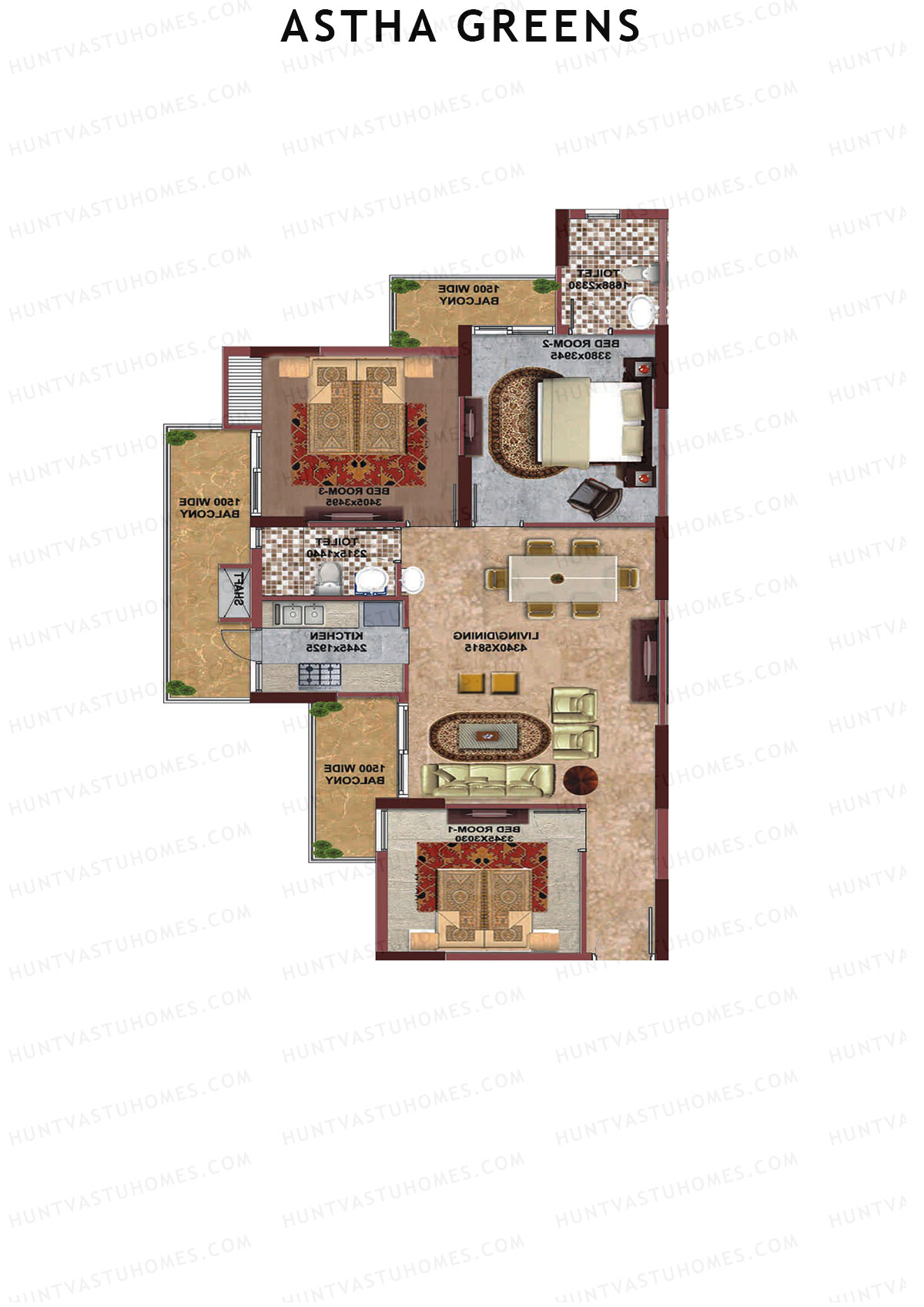 Aastha Greens Tower 2 Unit 1 Floor Plan