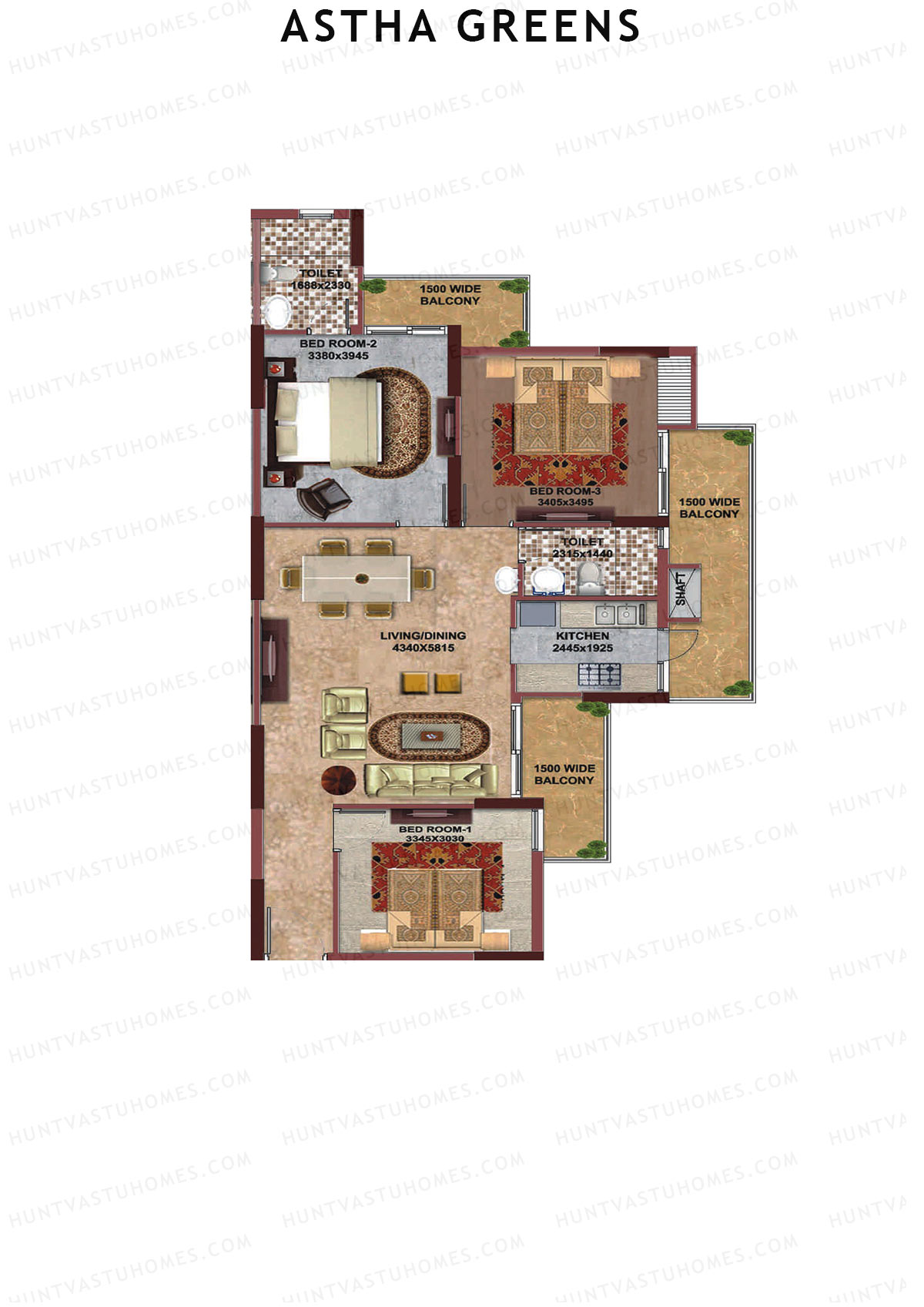 Aastha Greens Tower 2 Unit 2 Floor Plan