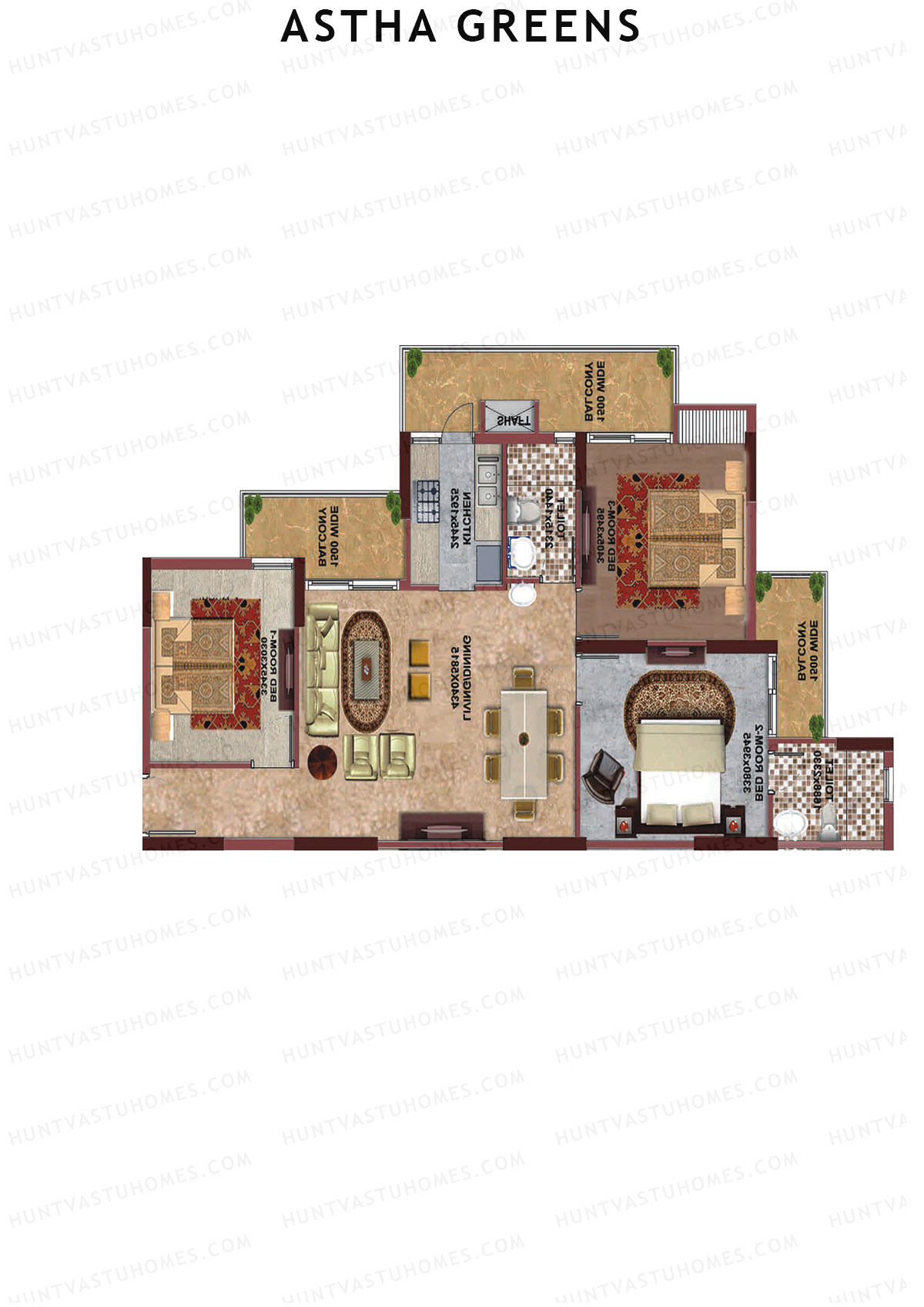 Aastha Greens Tower 2 Unit 3 Floor Plan