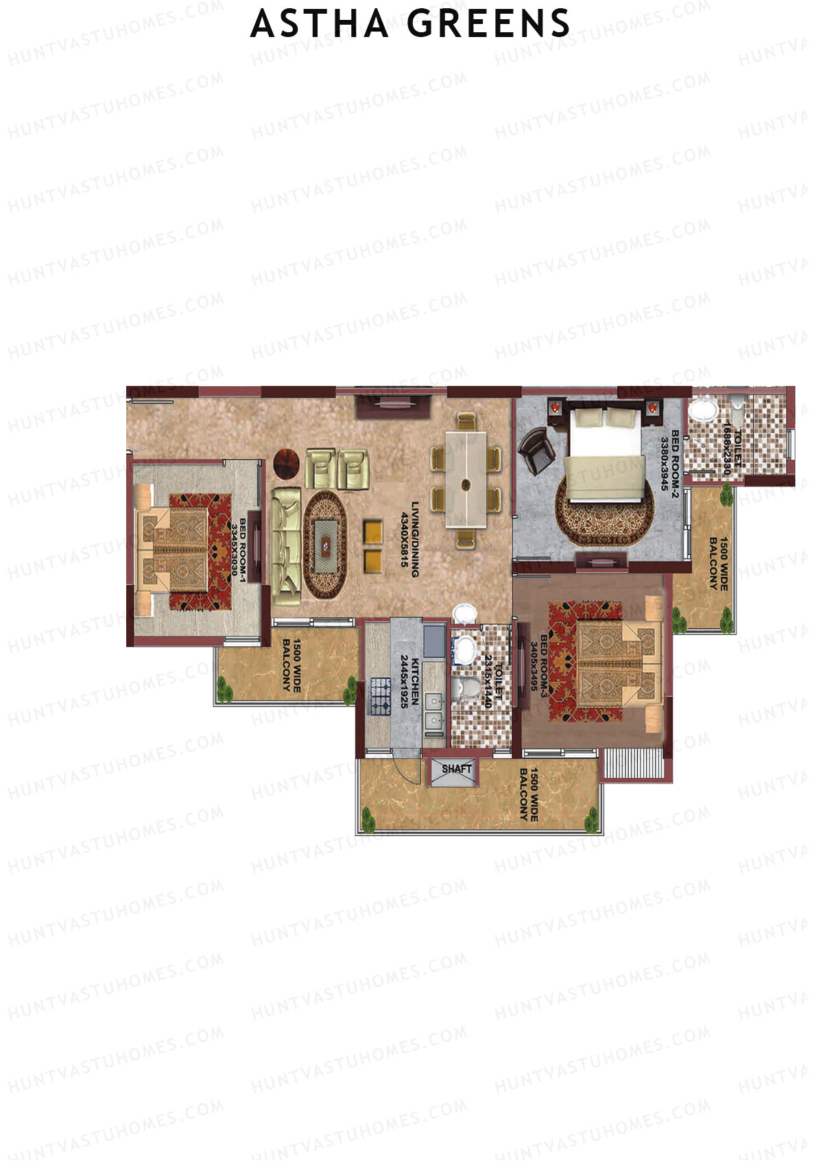 Aastha Greens Tower 2 Unit 4 Floor Plan