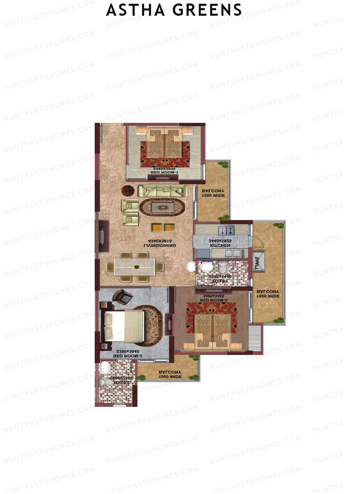 Aastha Greens Tower 2 Unit 5 Floor Plan