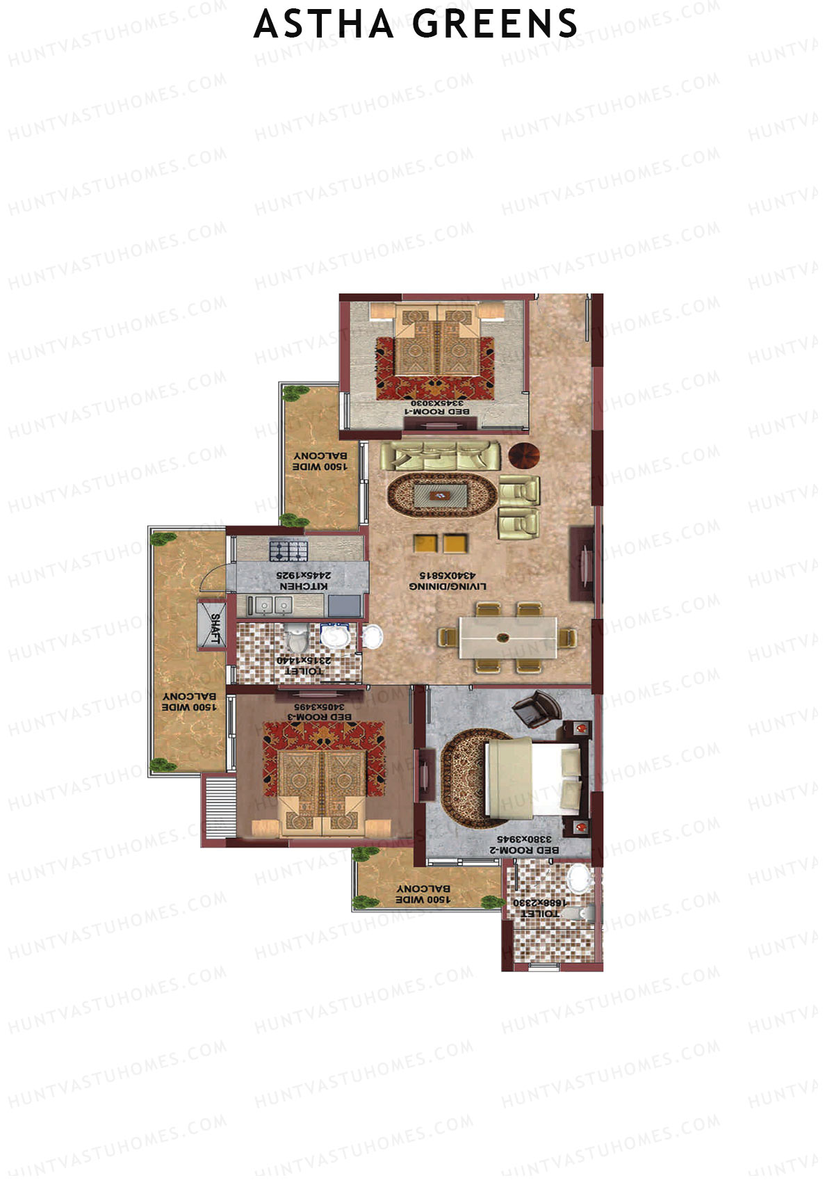 Aastha Greens Tower 2 Unit 6 Floor Plan