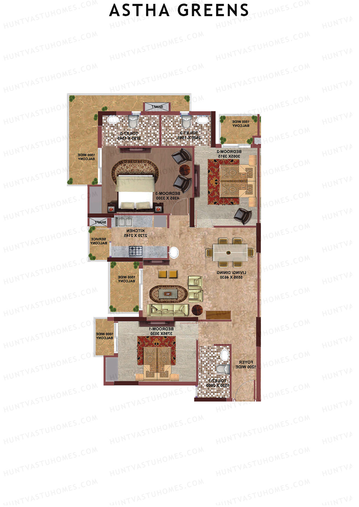 Aastha Greens Tower 3 Unit 1 Floor Plan
