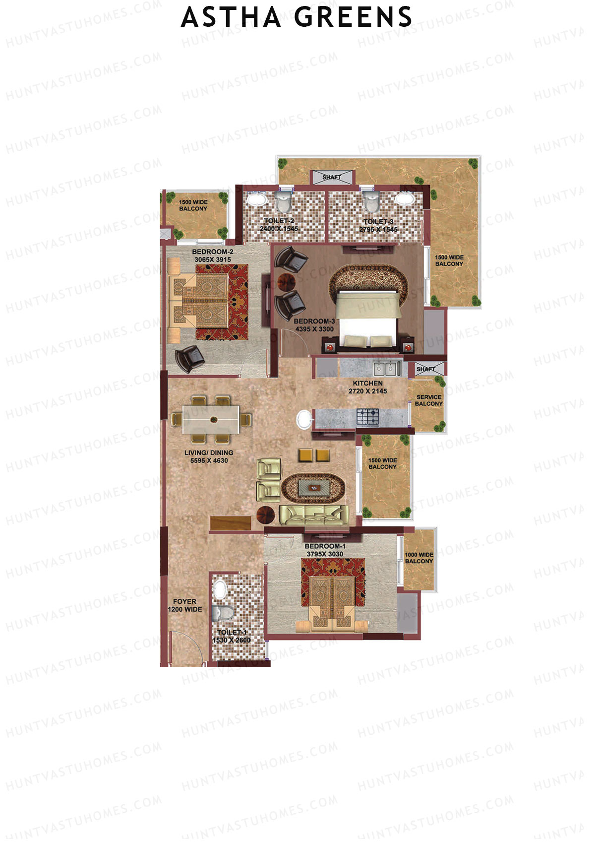 Aastha Greens Tower 3 Unit 2 Floor Plan
