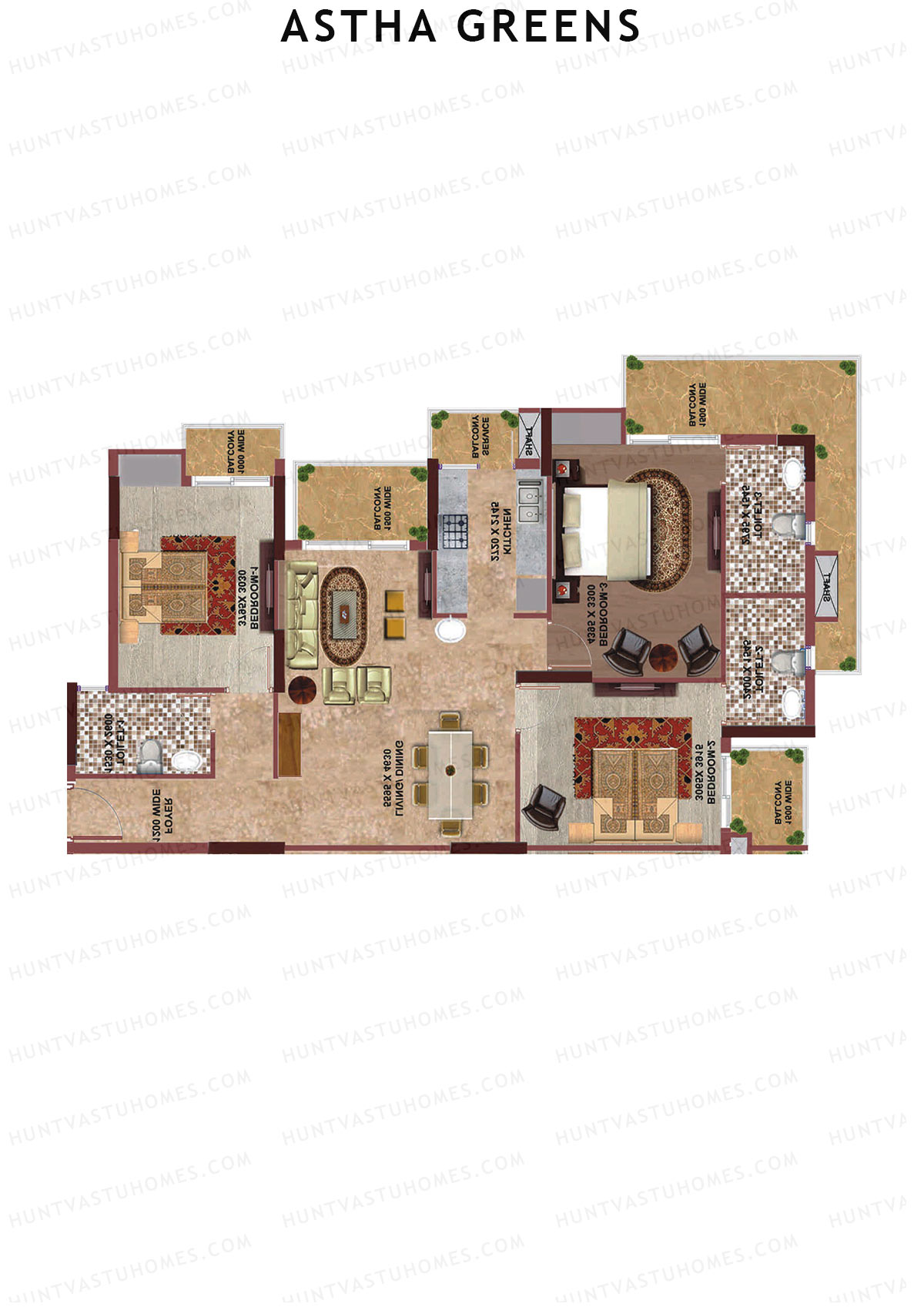 Aastha Greens Tower 3 Unit 3 Floor Plan