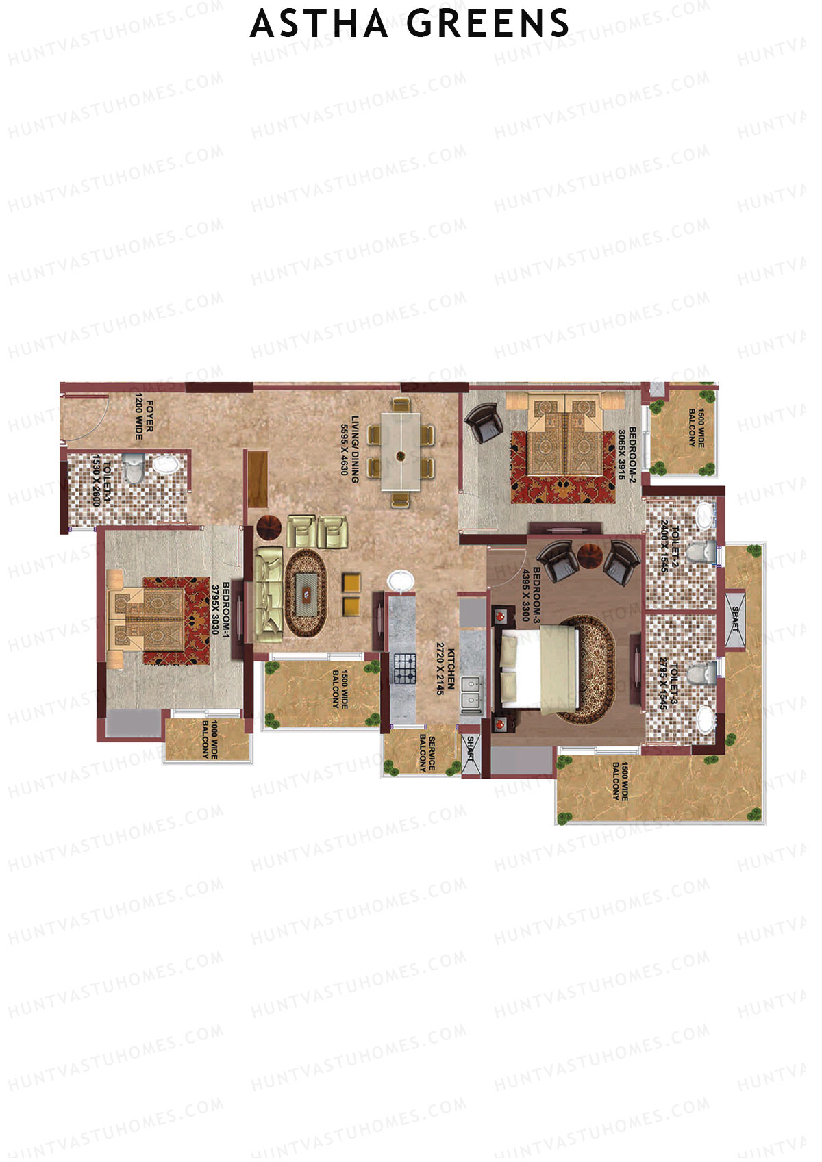 Aastha Greens Tower 3 Unit 4 Floor Plan