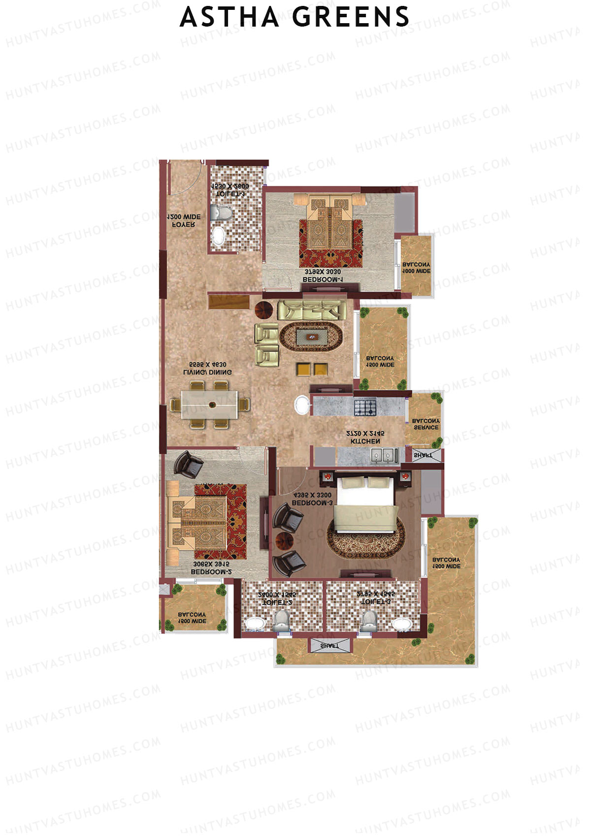 Aastha Greens Tower 3 Unit 5 Floor Plan
