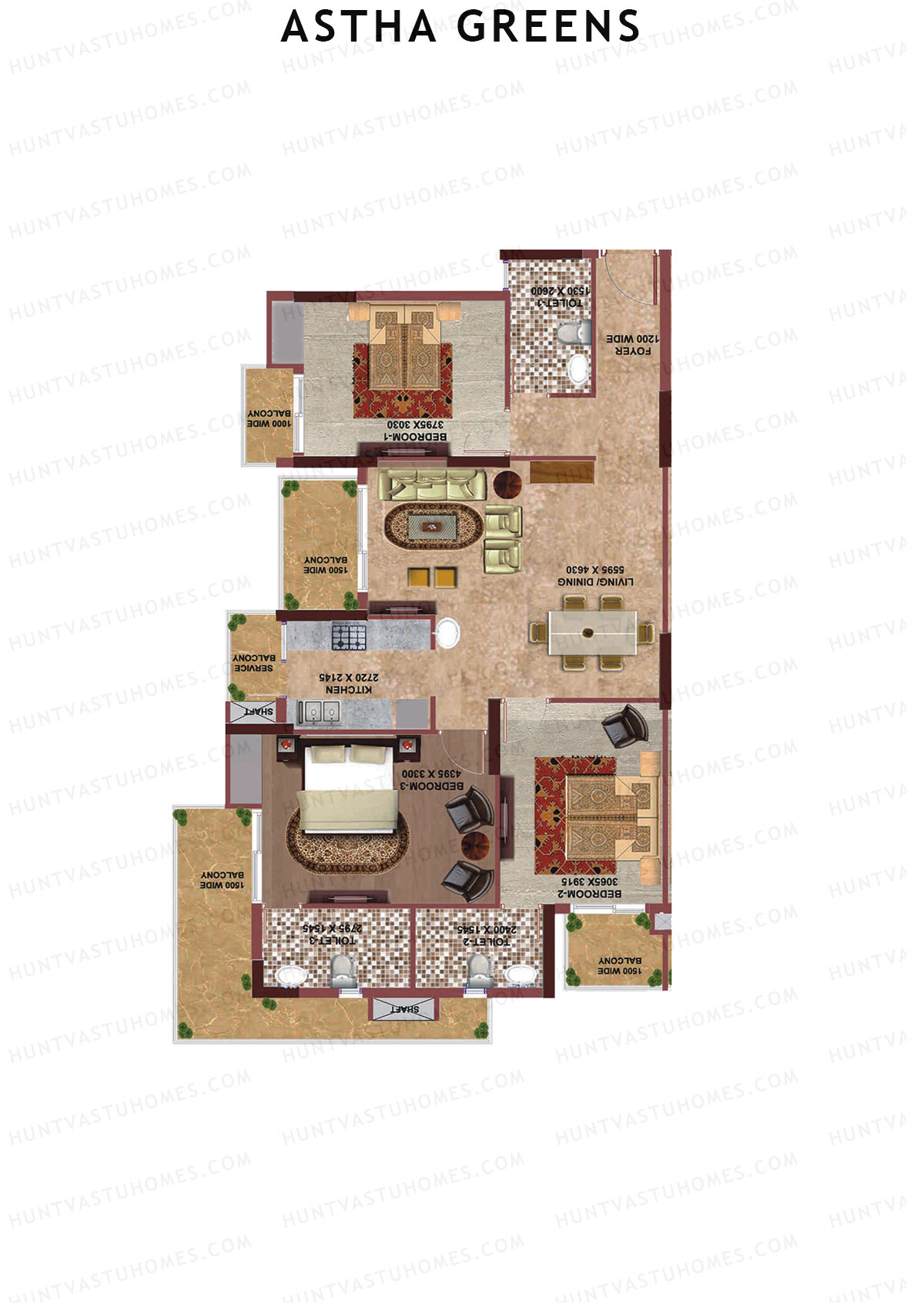 Aastha Greens Tower 3 Unit 6 Floor Plan