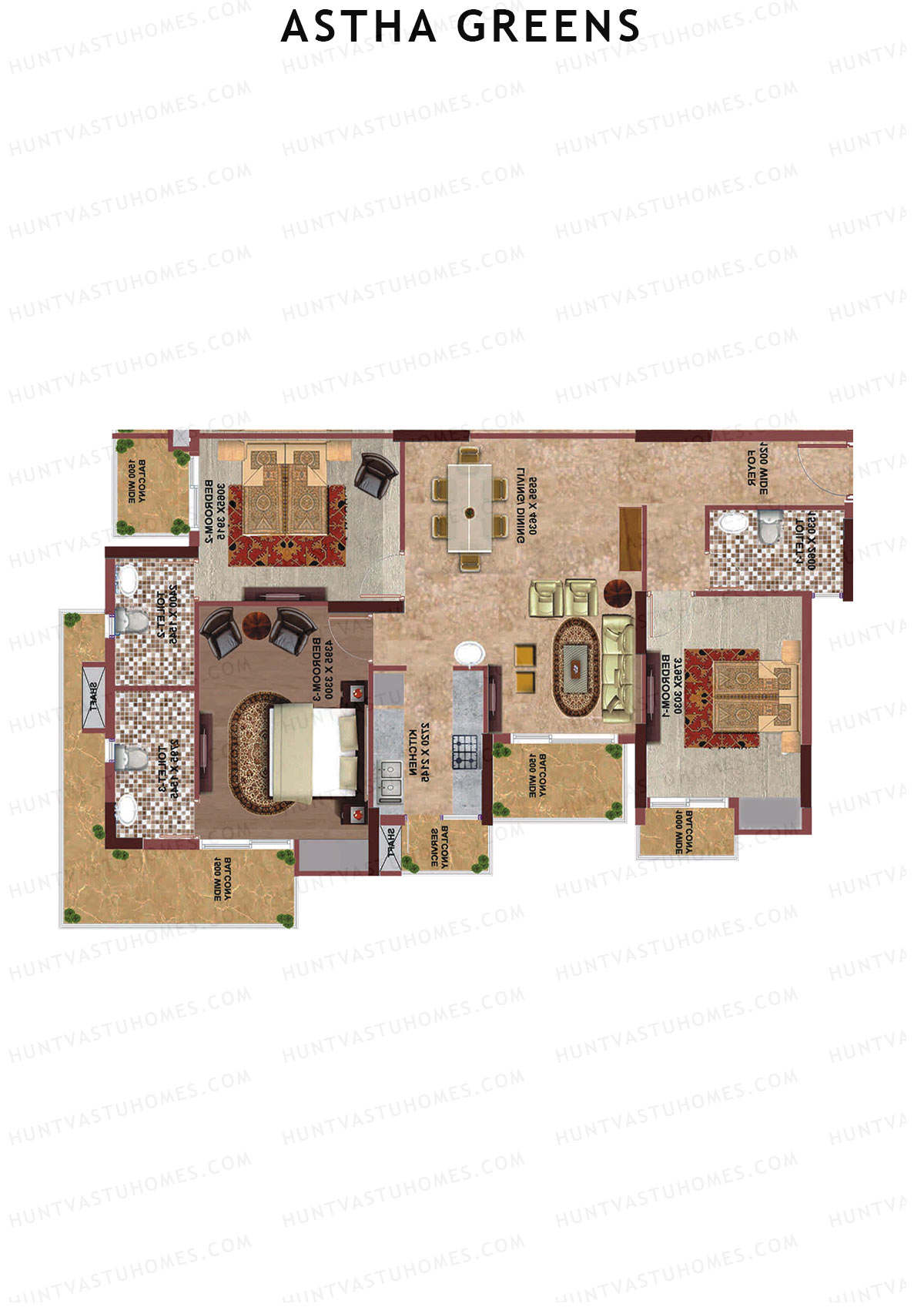 Aastha Greens Tower 3 Unit 7 Floor Plan