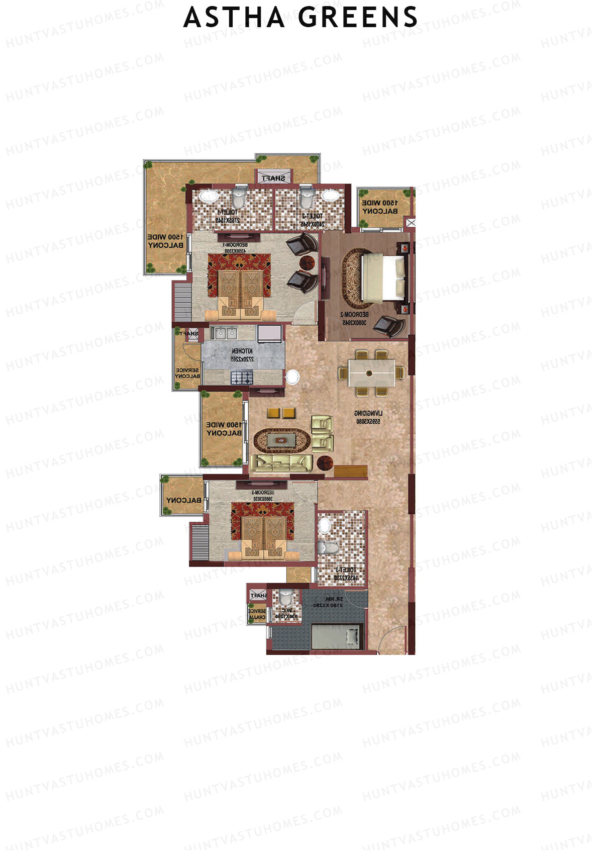 Aastha Greens Tower 4 Unit 1 Floor Plan