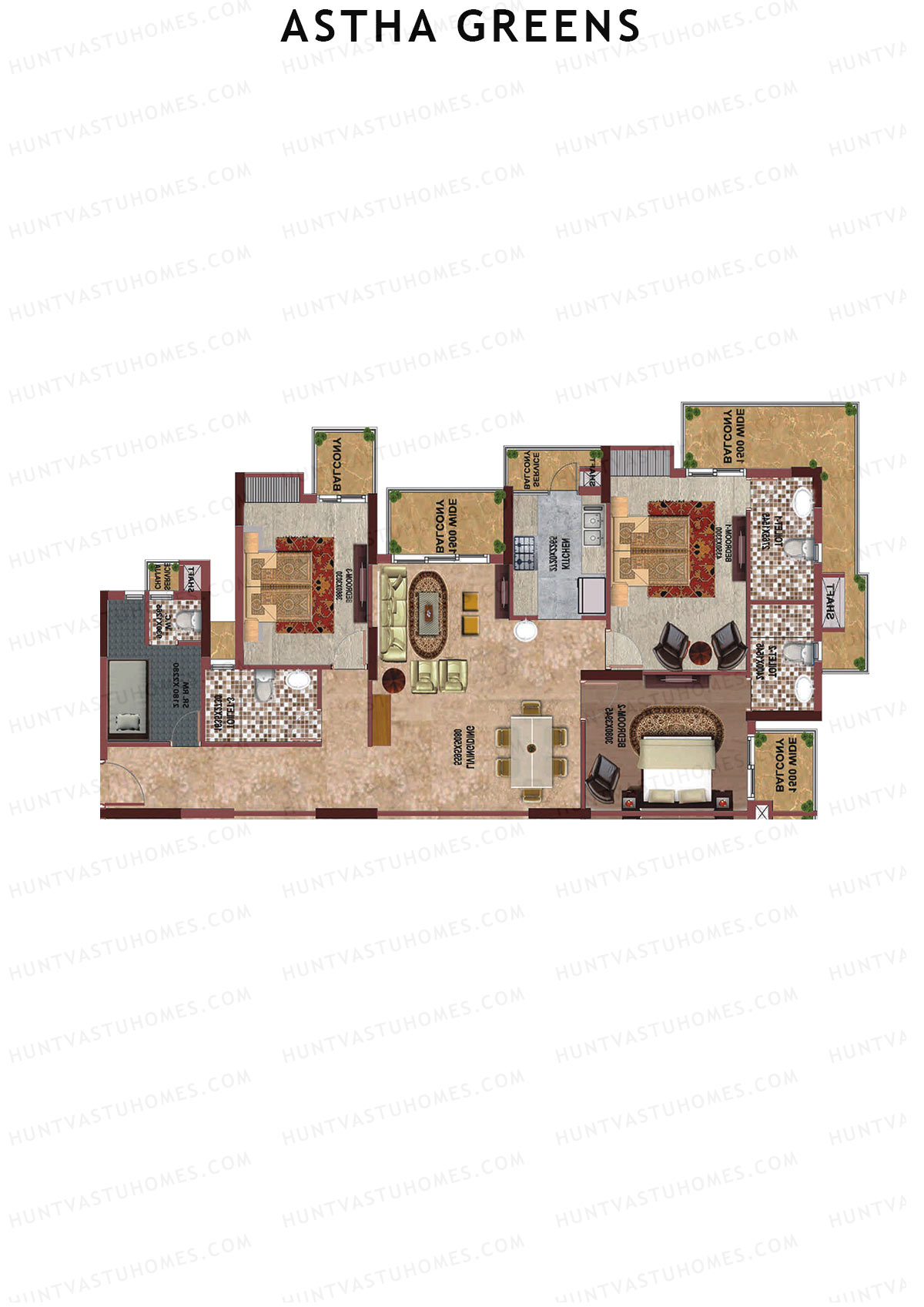 Aastha Greens Tower 4 Unit 3 Floor Plan