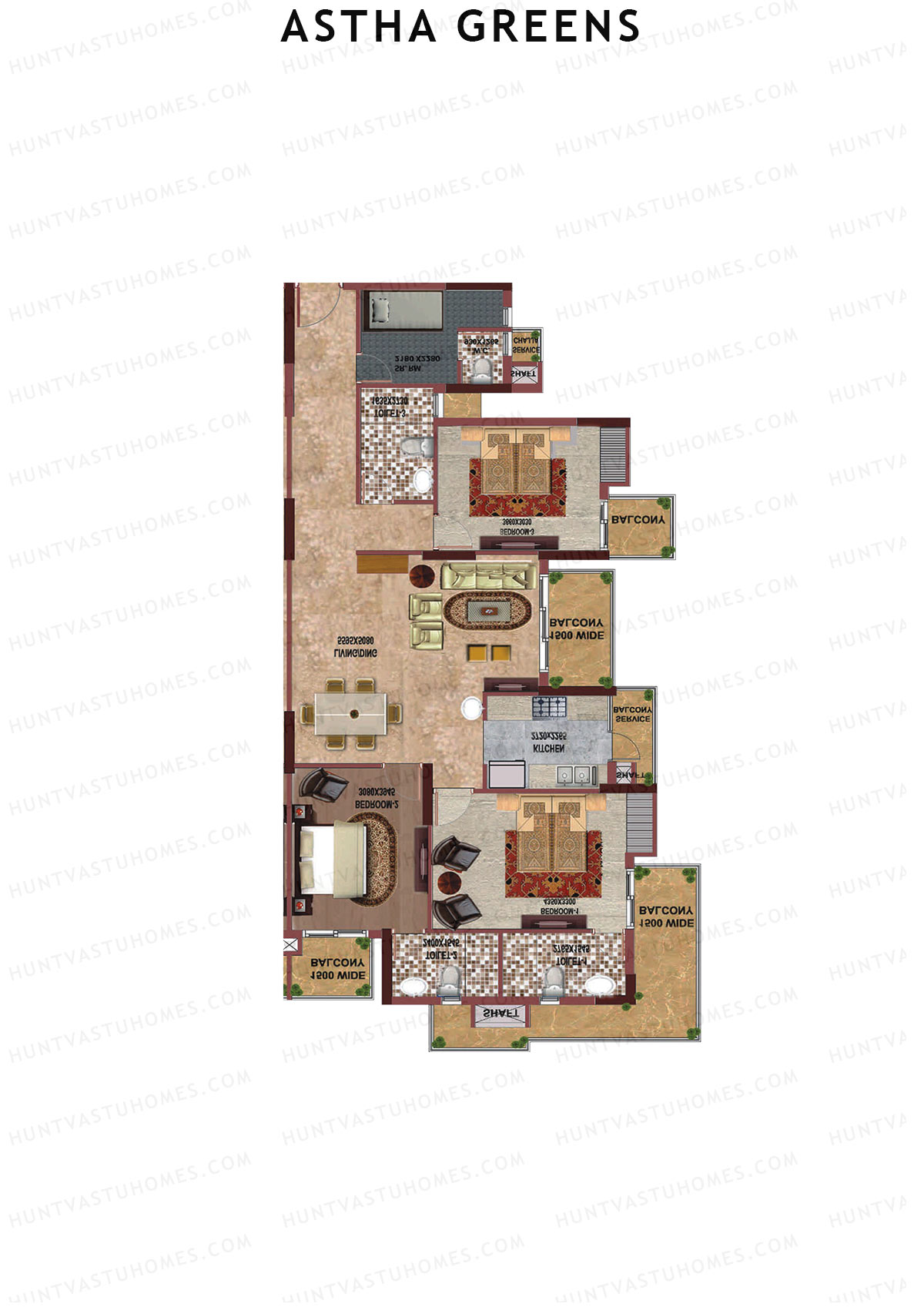 Aastha Greens Tower 4 Unit 5 Floor Plan