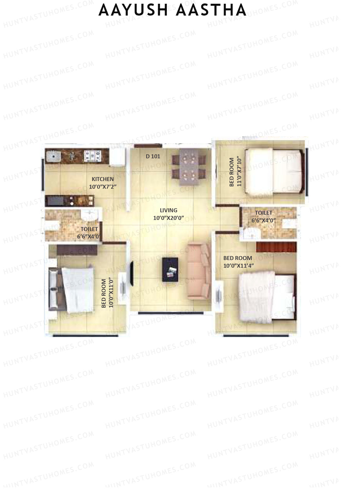 Aayush Aastha Tower 1 Unit 1 Floor Plan
