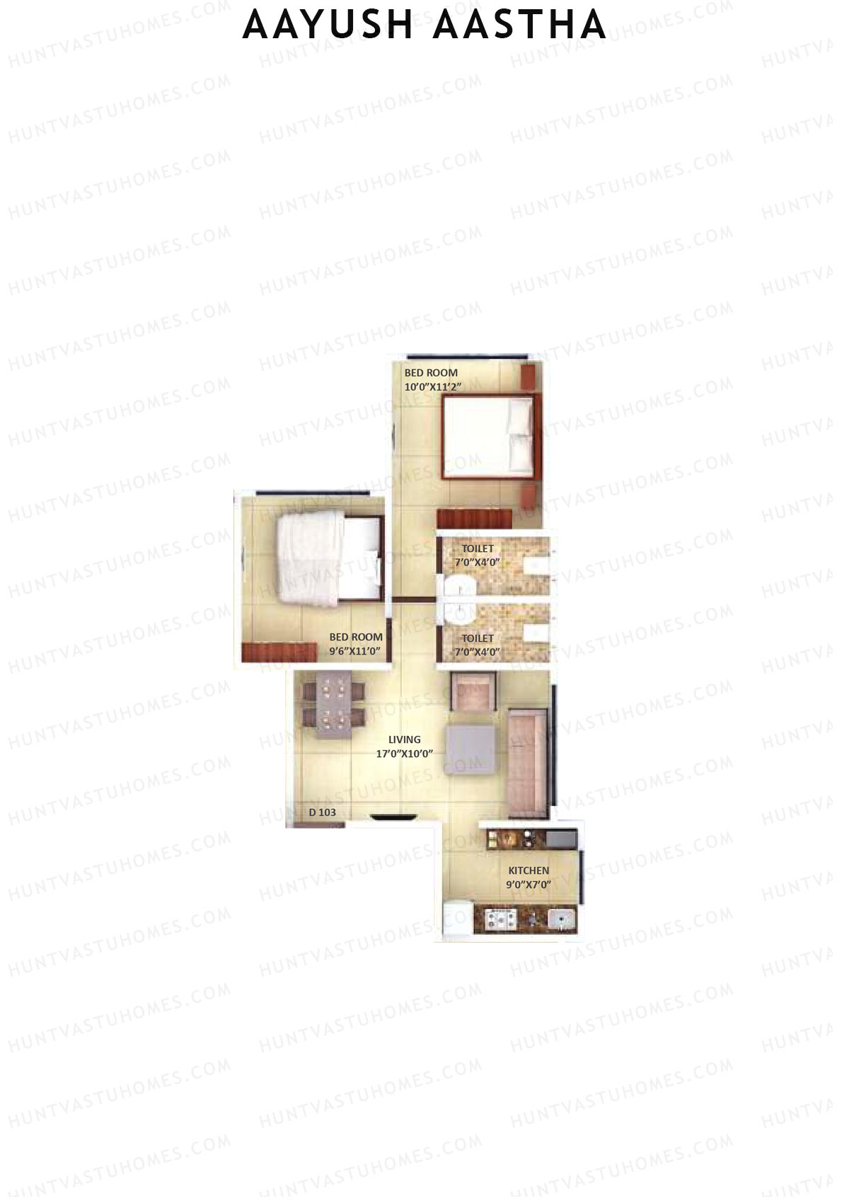 Aayush Aastha Tower 1 Unit 3 Floor Plan