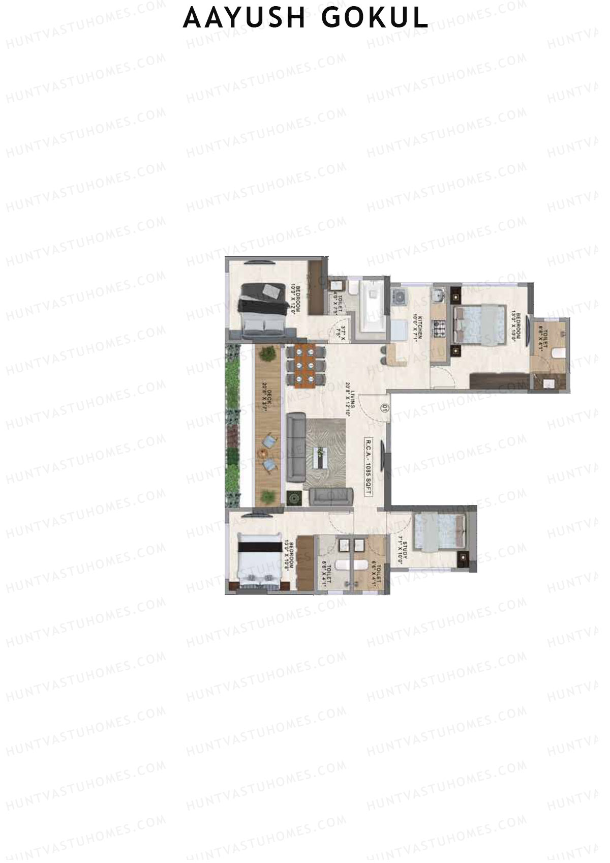 Aayush Gokul Tower A Unit 1 Floor Plan
