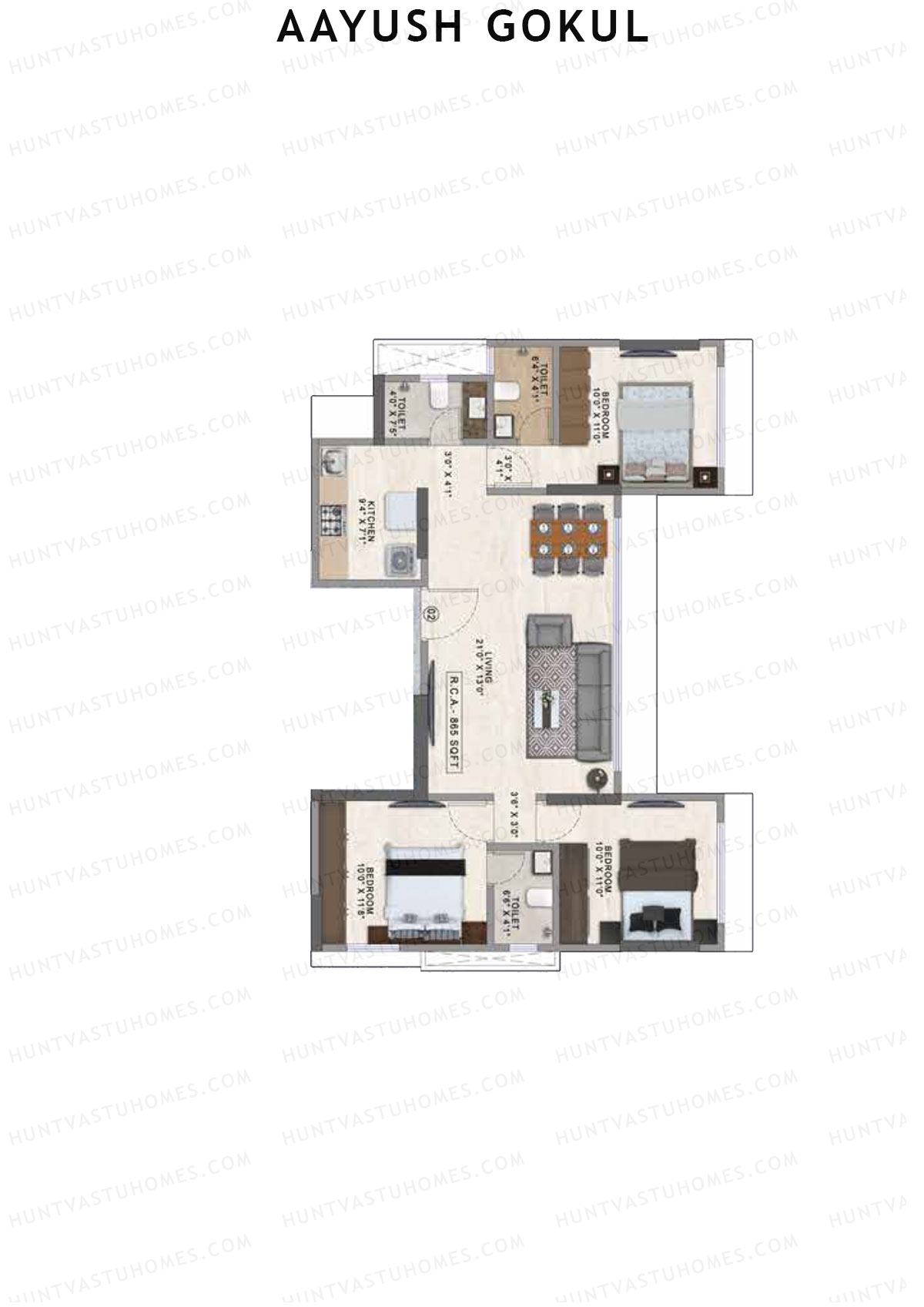 Aayush Gokul Tower A Unit 2 Floor Plan