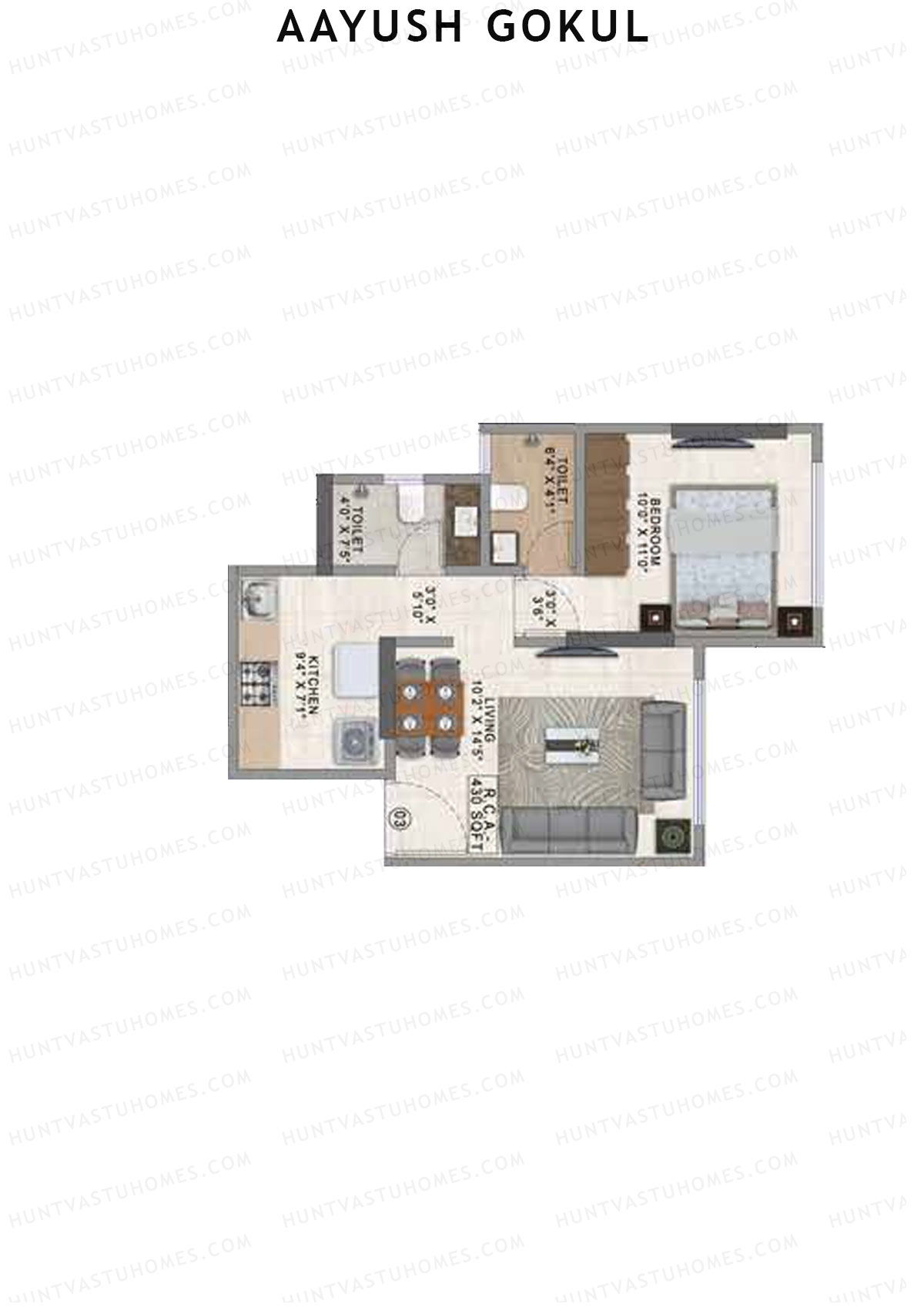 Aayush Gokul Tower A Unit 3 Floor Plan