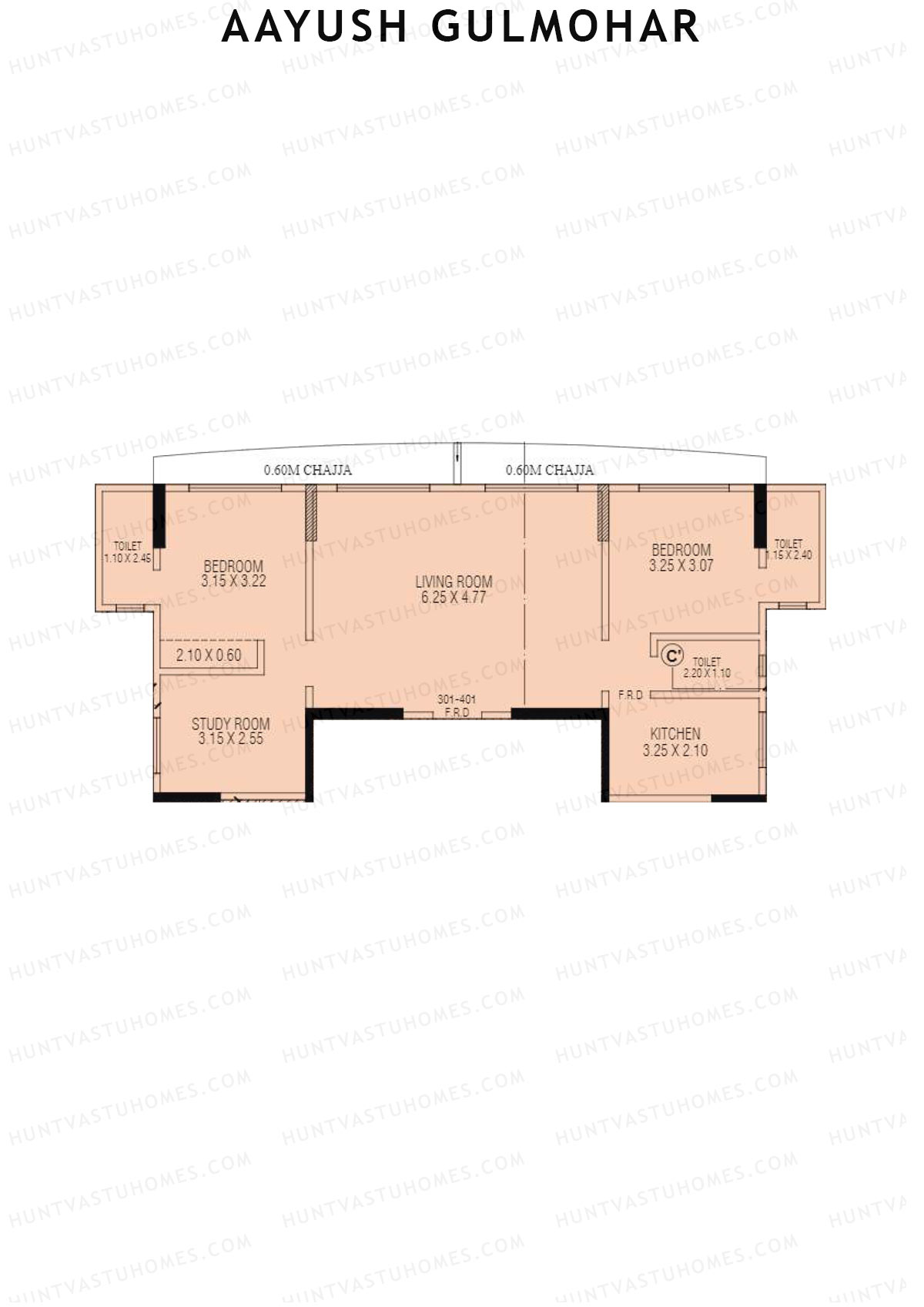 Aayush Gulmohar Tower 1 Unit 1 Floor Plan