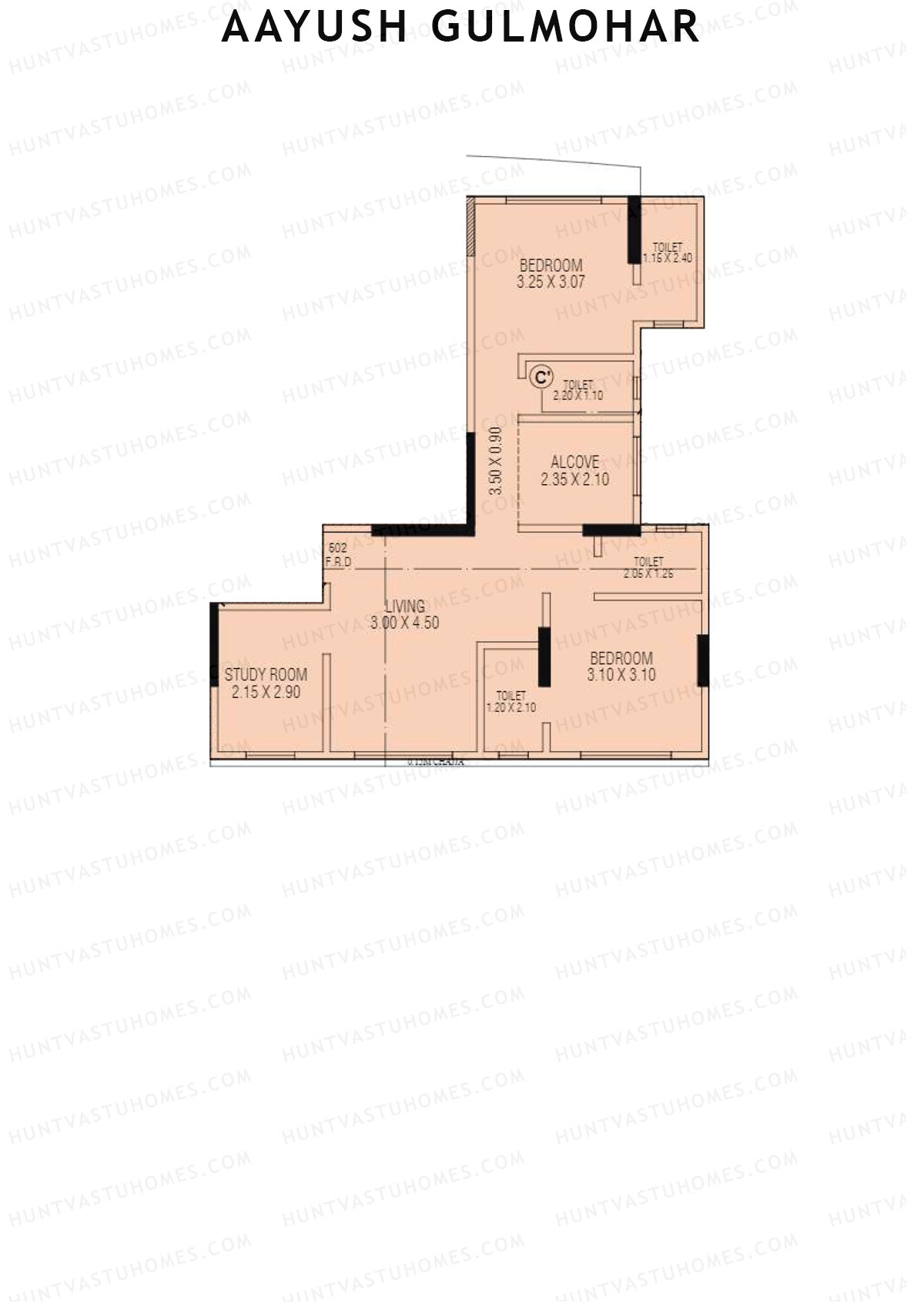 Aayush Gulmohar Tower 1 Unit 2 Floor Plan