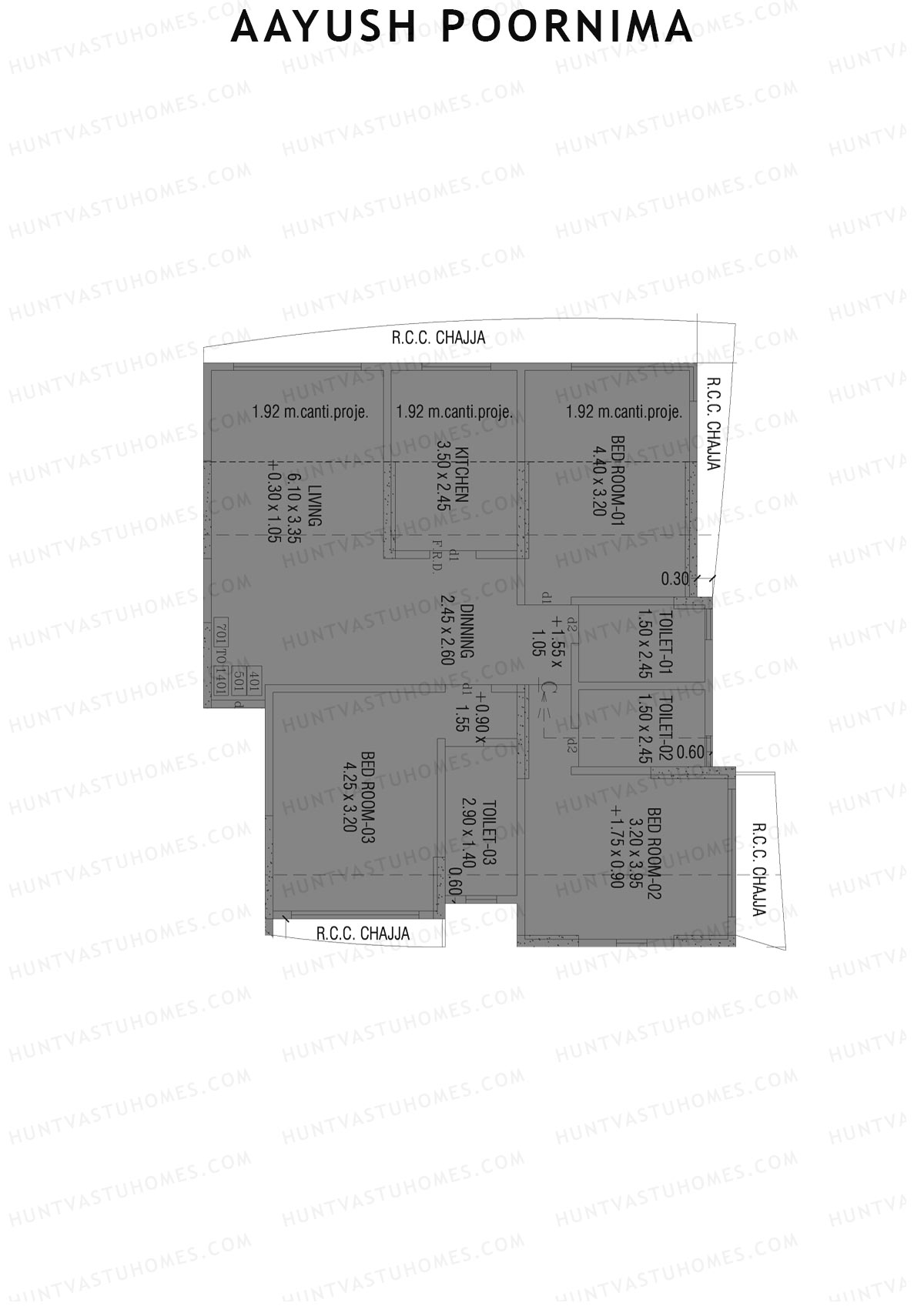 Aayush Poornima Tower 1 Unit 1 Floor Plan