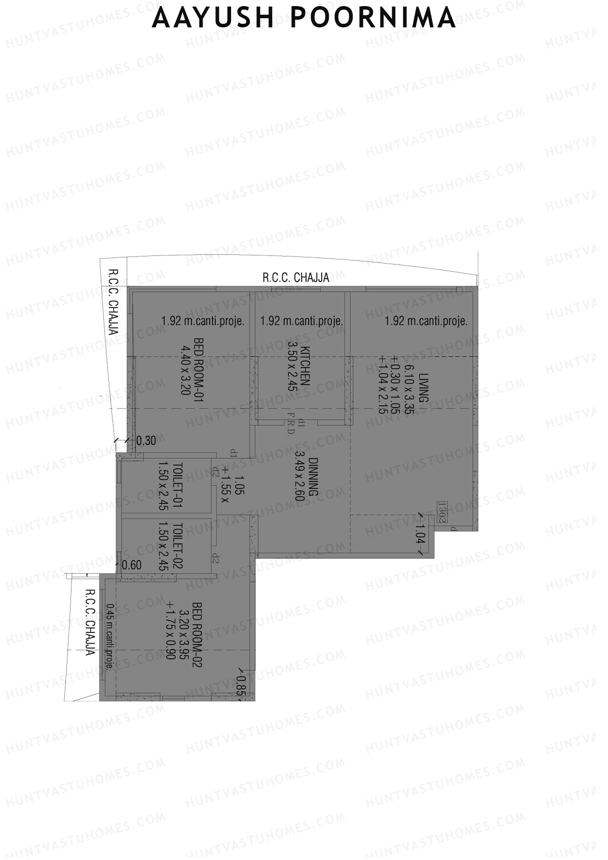 Aayush Poornima Tower 1 Unit 2 Floor Plan