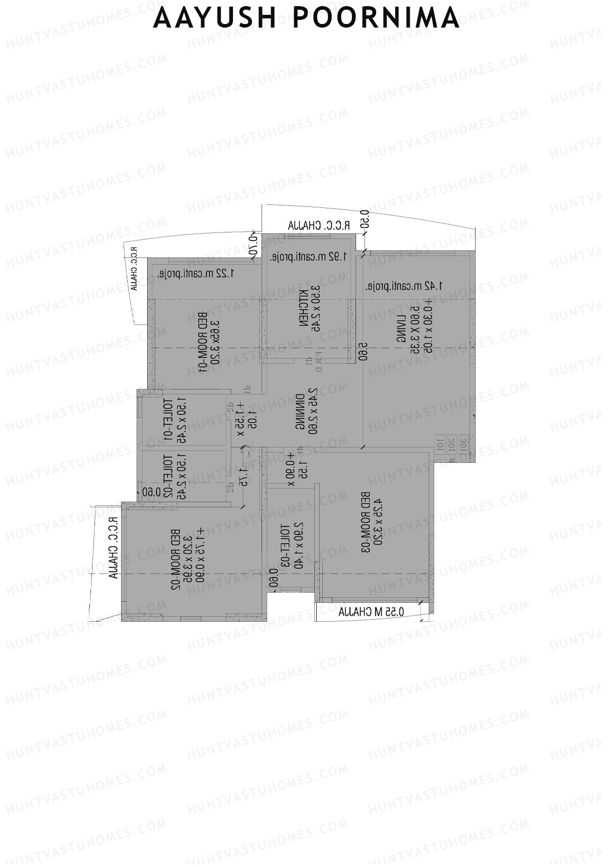 Aayush Poornima Tower 1 Unit 2 Floor Plan
