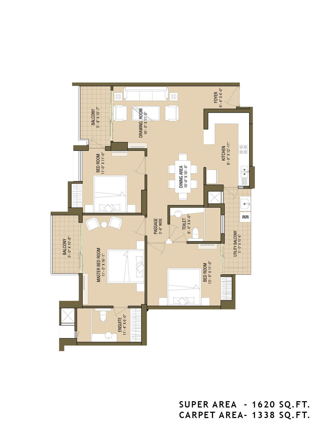 Aba Cleo County Tower A1 Unit 1 Floor Plan