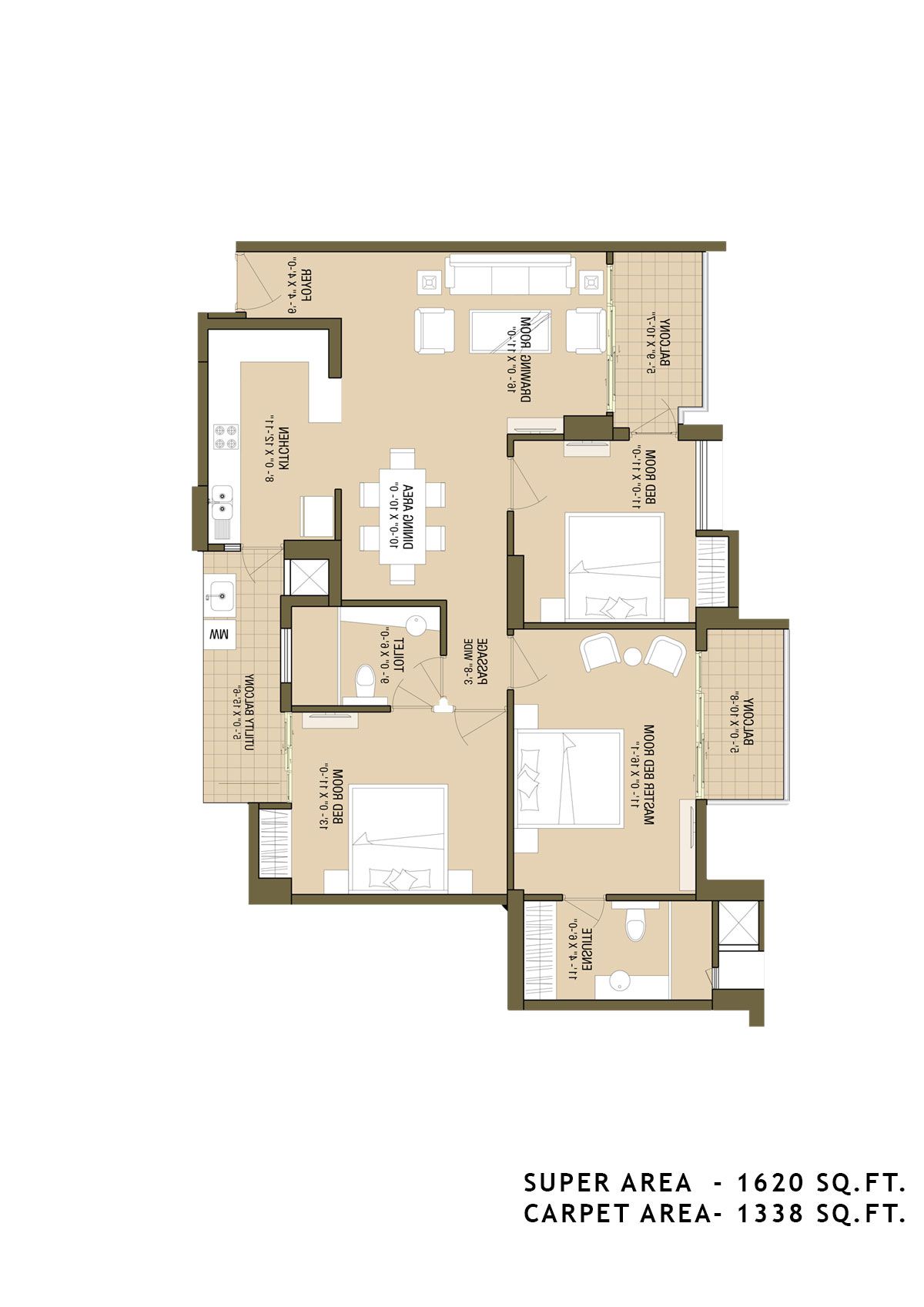 Aba Cleo County Tower A2 Unit 4 Floor Plan