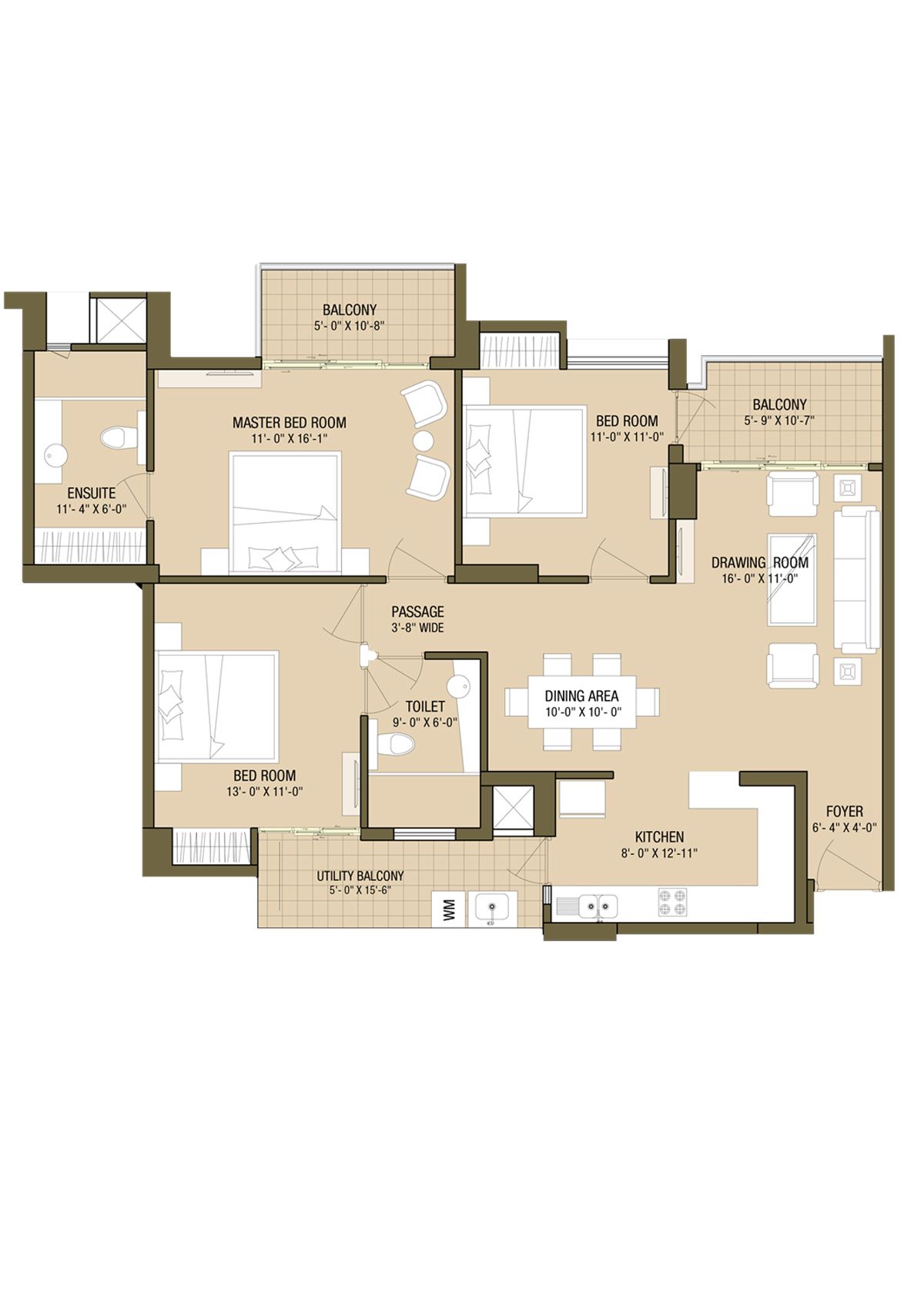 Aba Cleo County Tower A3 Unit 4 Floor Plan