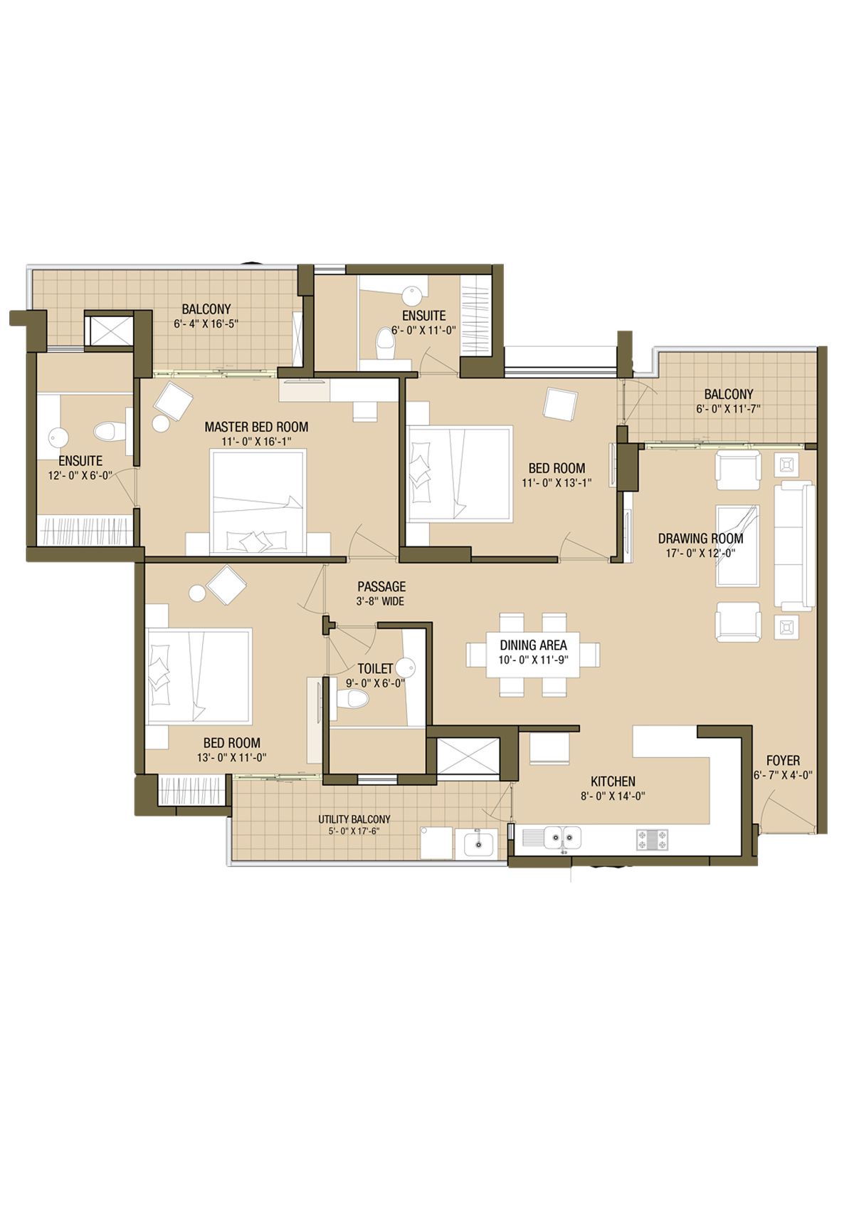 Aba Cleo County Tower B1 Unit 2 Floor Plan