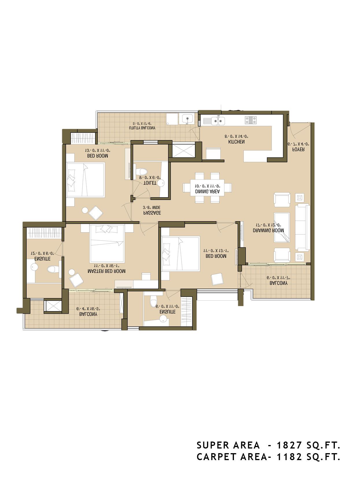Aba Cleo County Tower B3 Unit 4 Floor Plan