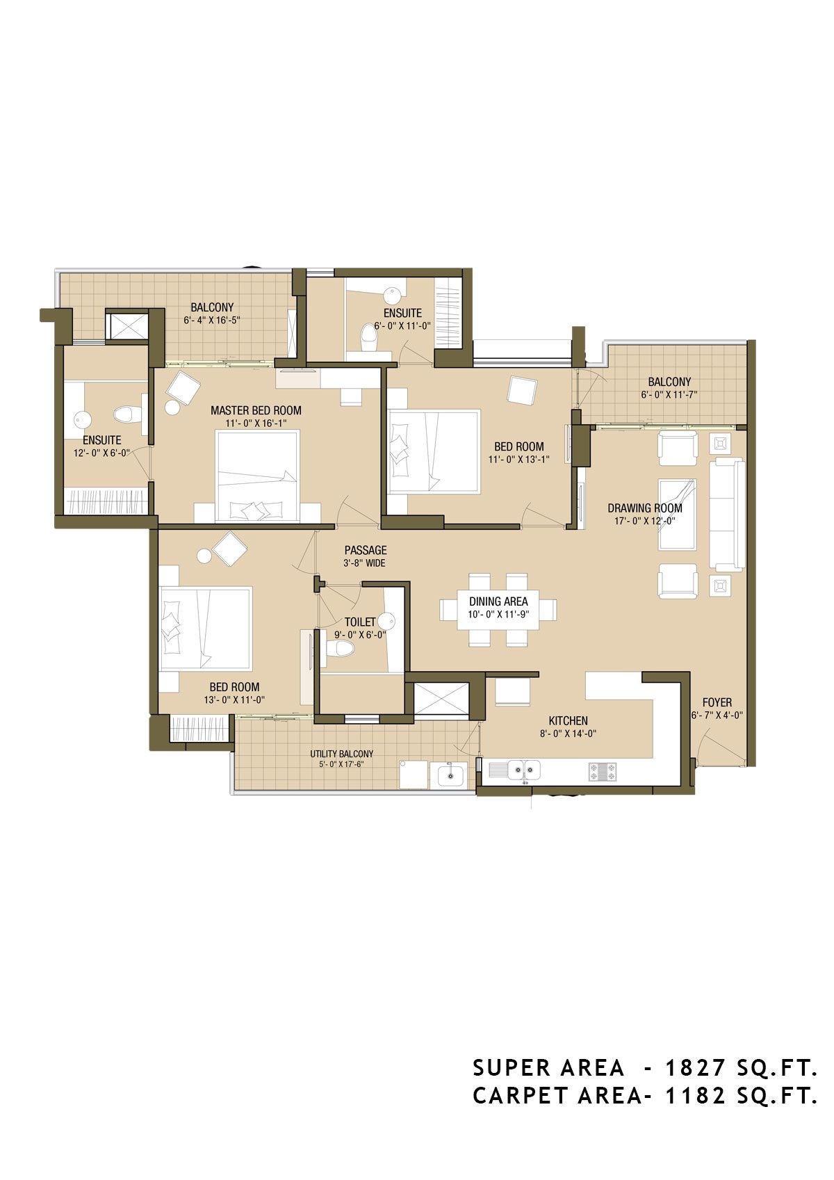 Aba Cleo County Tower B4 Unit 1 Floor Plan