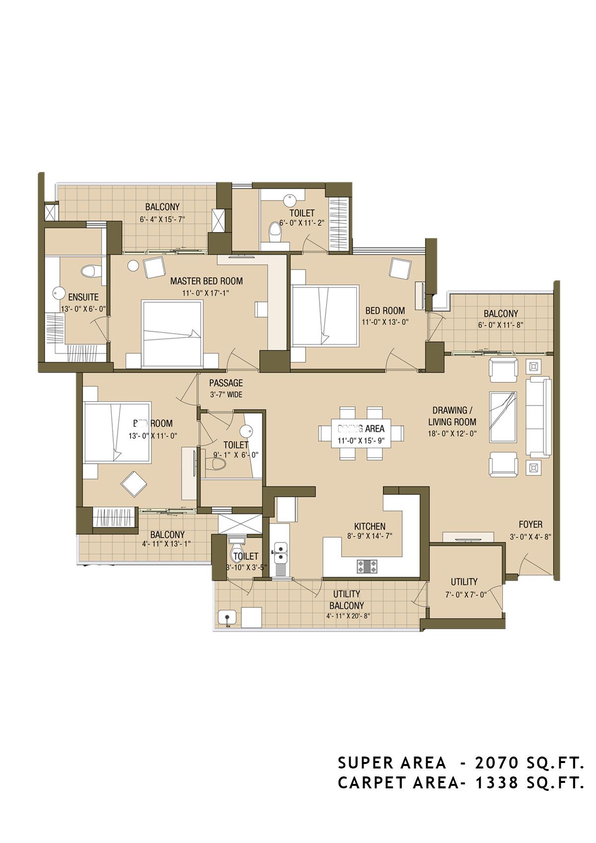 Aba Cleo County Tower C1 Unit 3 Floor Plan