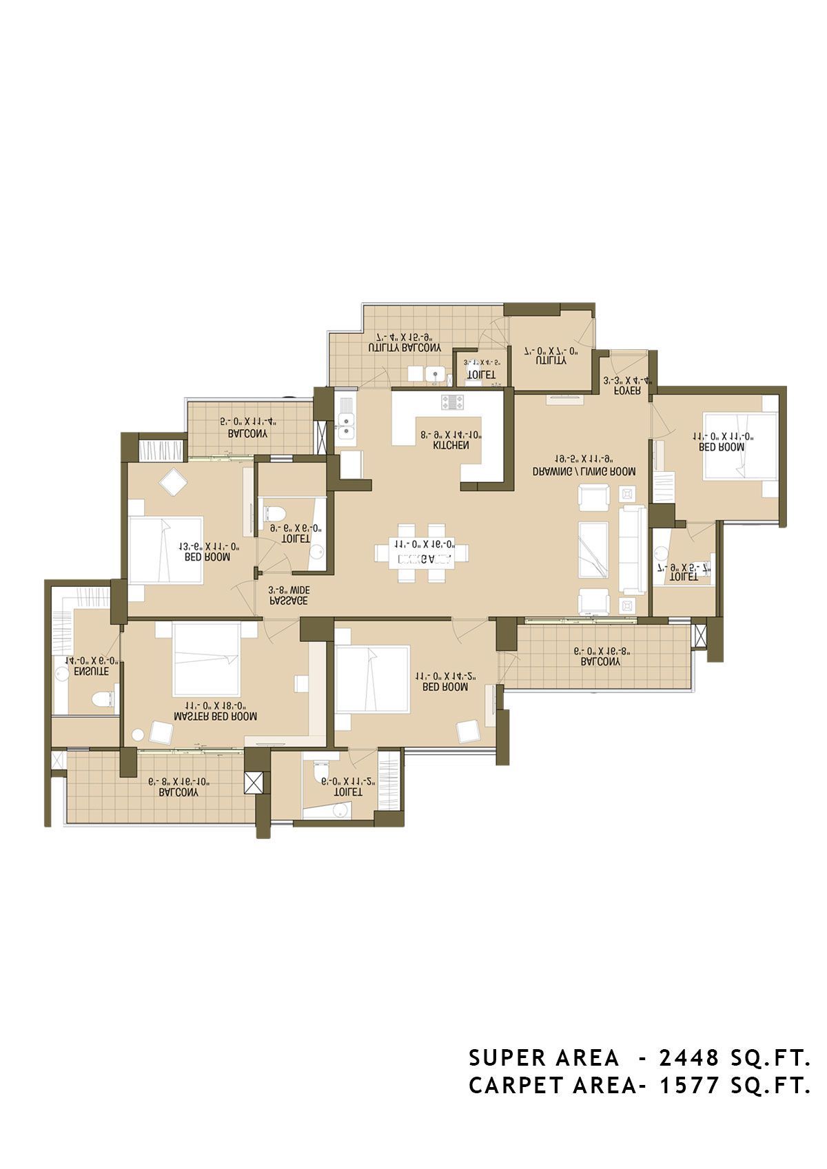 Aba Cleo County Tower D1 Unit 2 Floor Plan