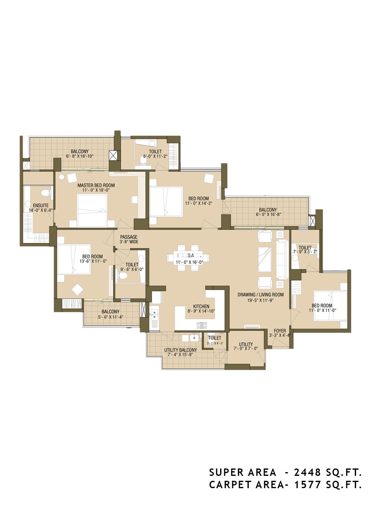 Aba Cleo County Tower D1 Unit 3 Floor Plan