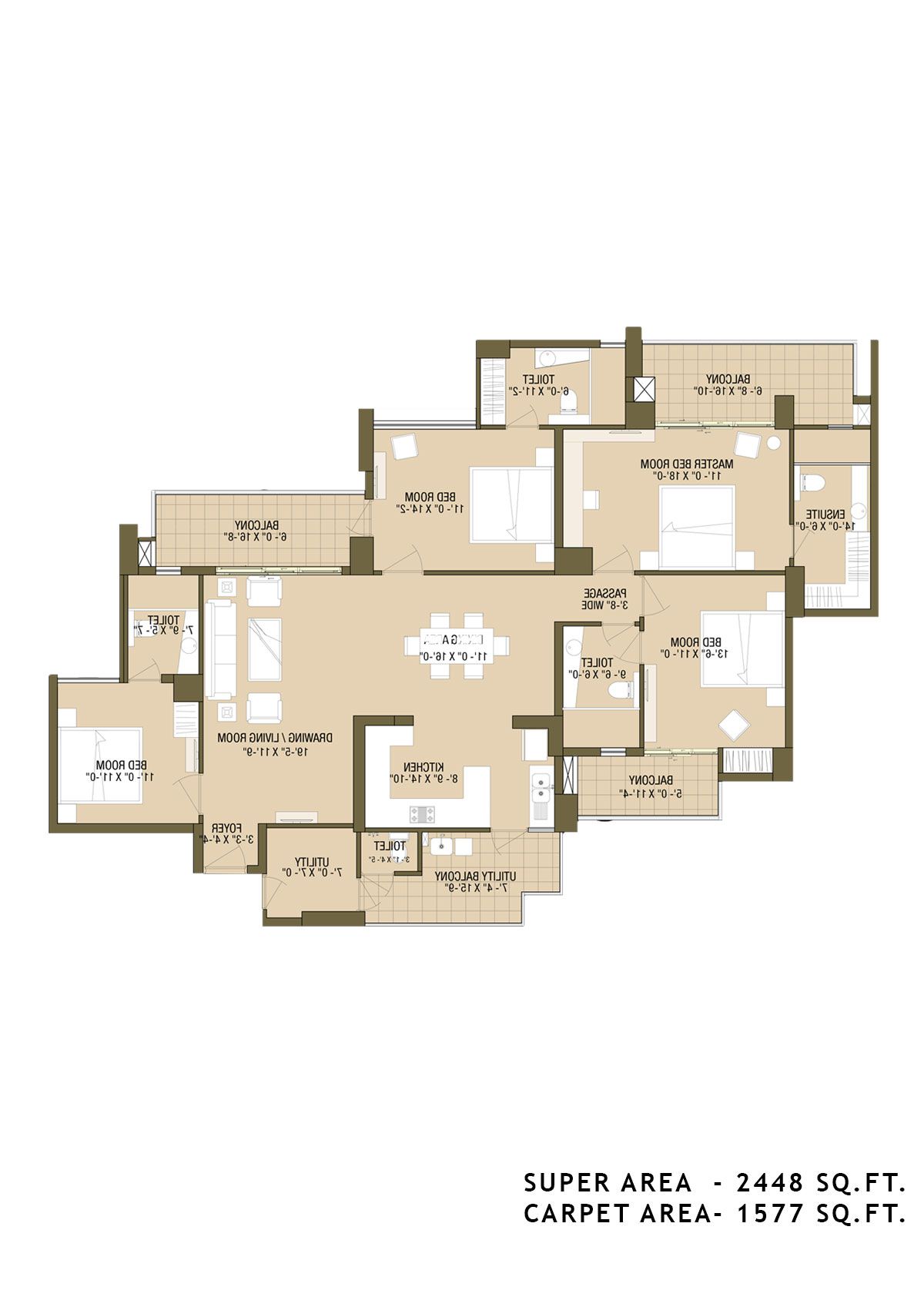 Aba Cleo County Tower D1 Unit 4 Floor Plan