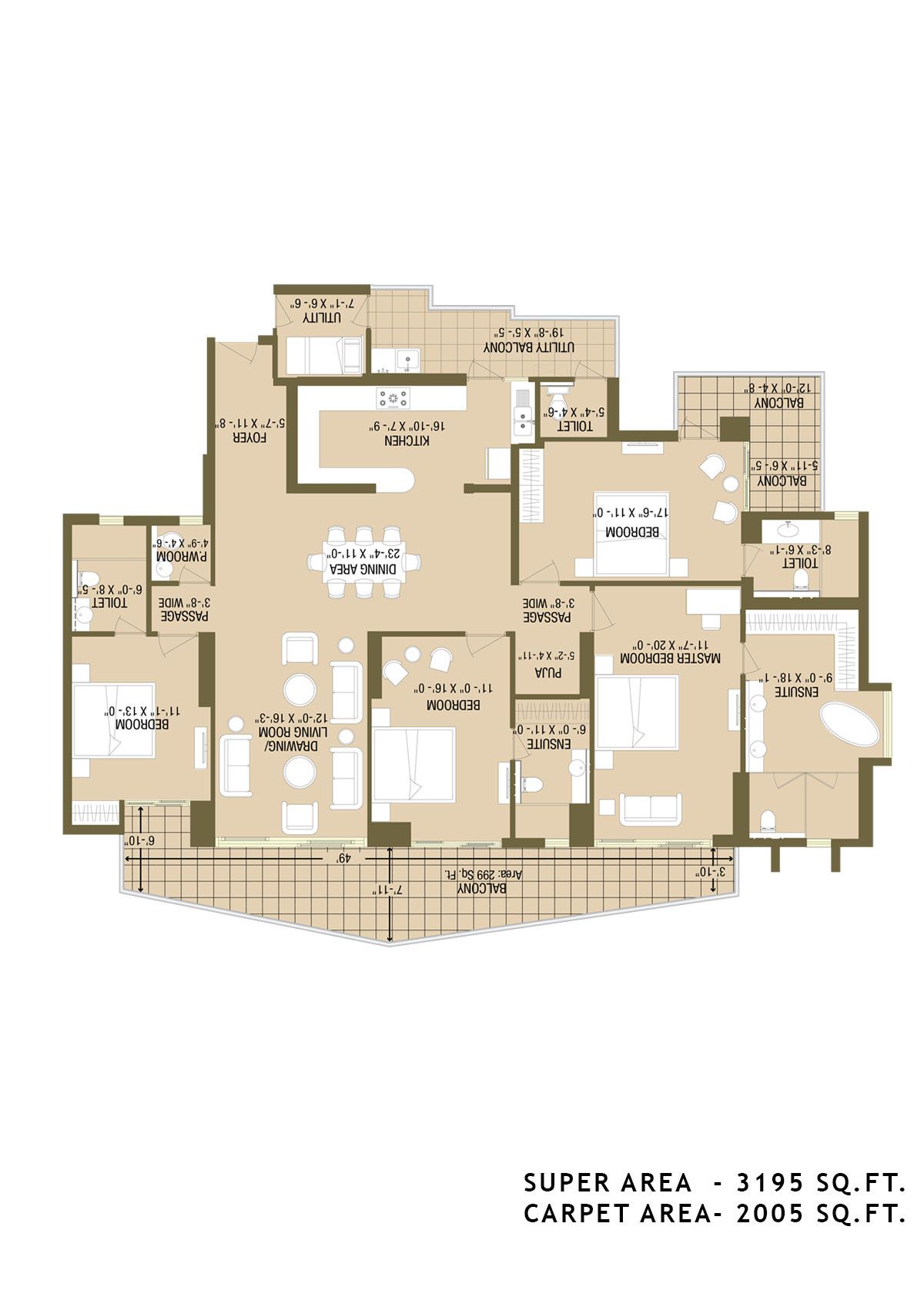 Aba Cleo County Tower G Unit 1 Floor Plan