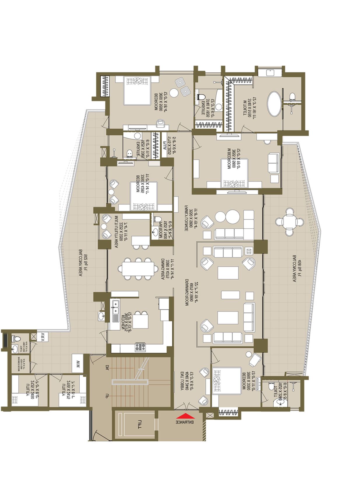 Aba Cleo Gold Tower F1 Unit 1 Floor Plan