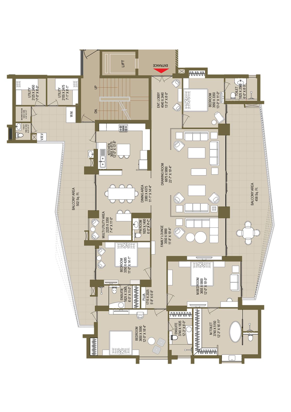 Aba Cleo Gold Tower F1 Unit 2 Floor Plan
