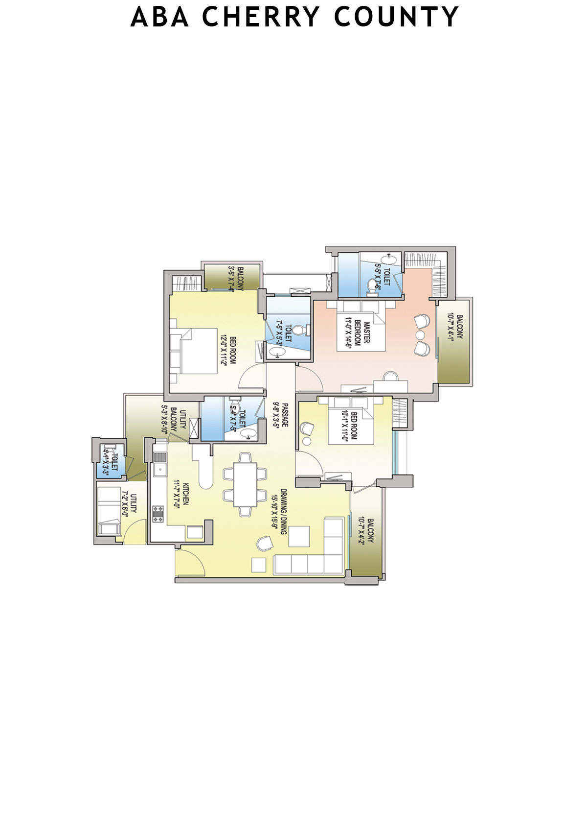 Aba Cherry County Tower B6 Unit 4 Floor Plan
